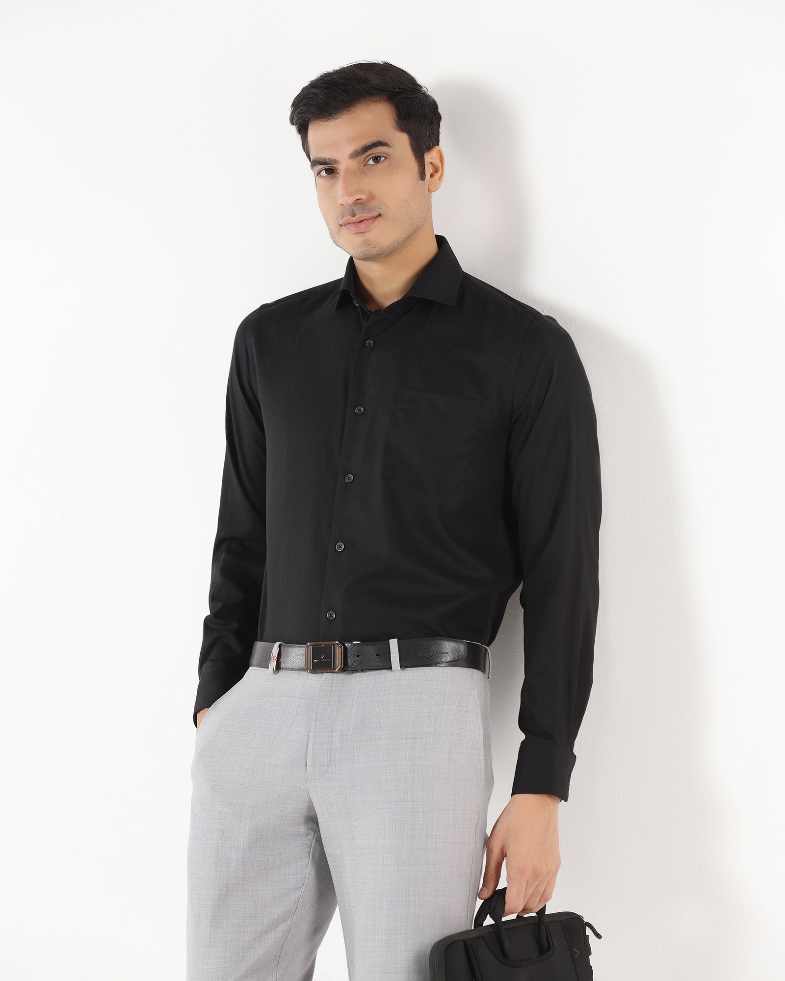 Black Non Iron Stripe Shirt - Cooper