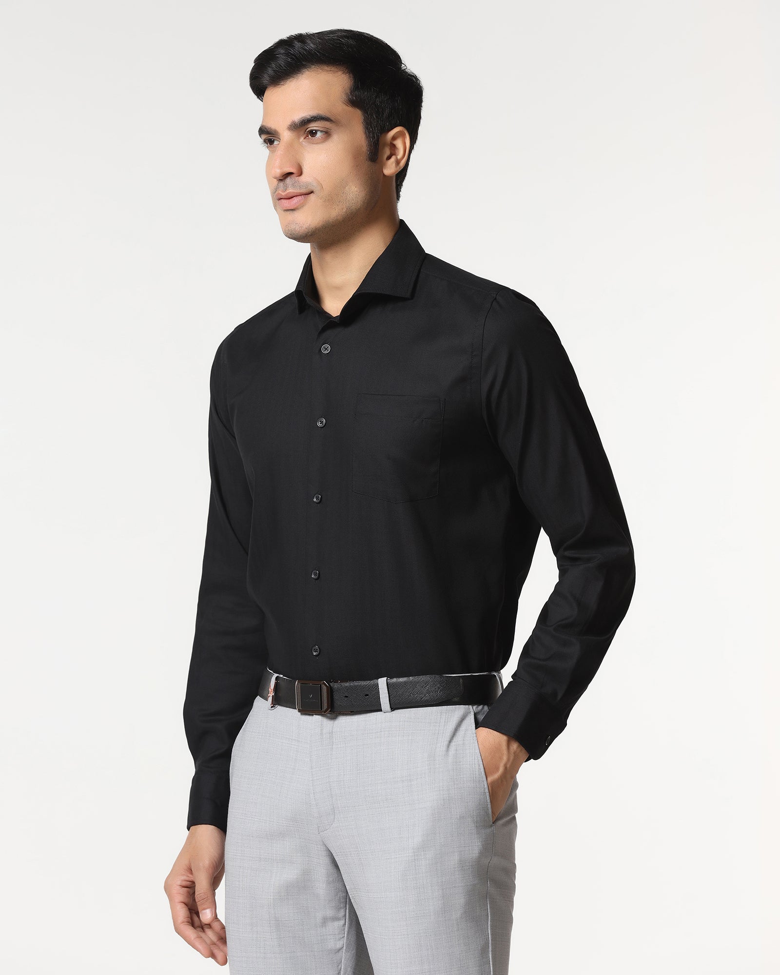 Black Non Iron Stripe Shirt - Cooper