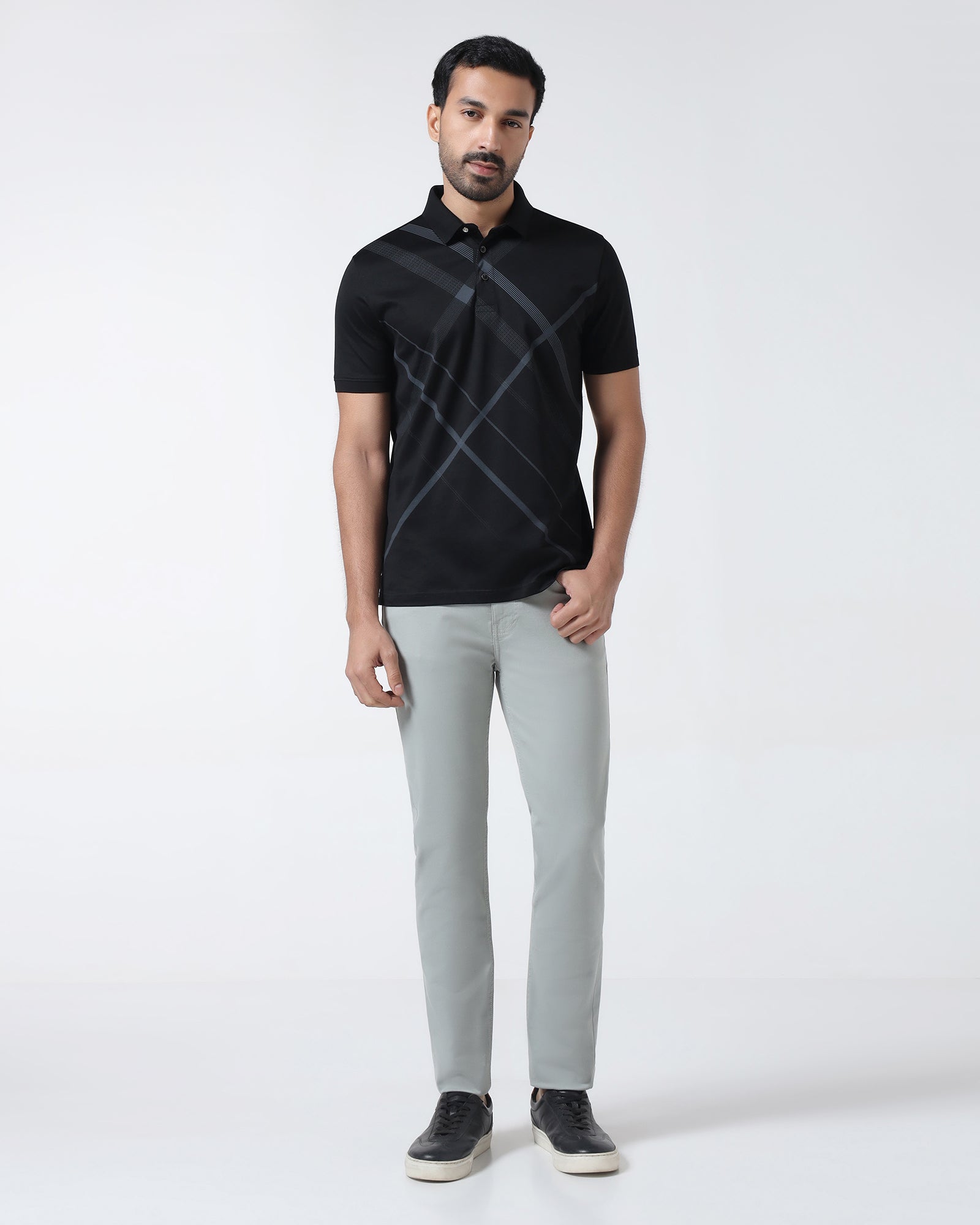 Black Printed Polo - Tokyo