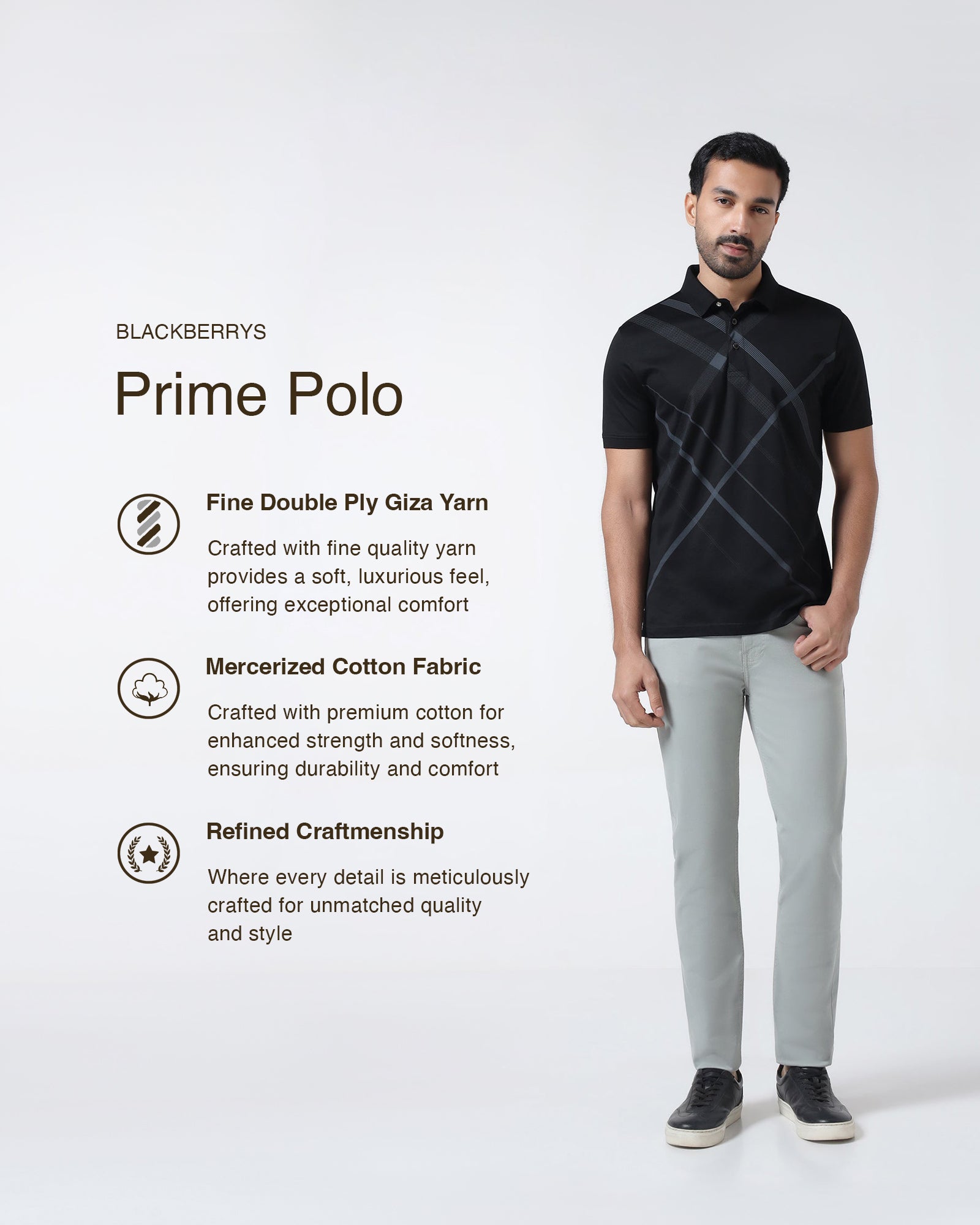 Black Printed Polo - Tokyo