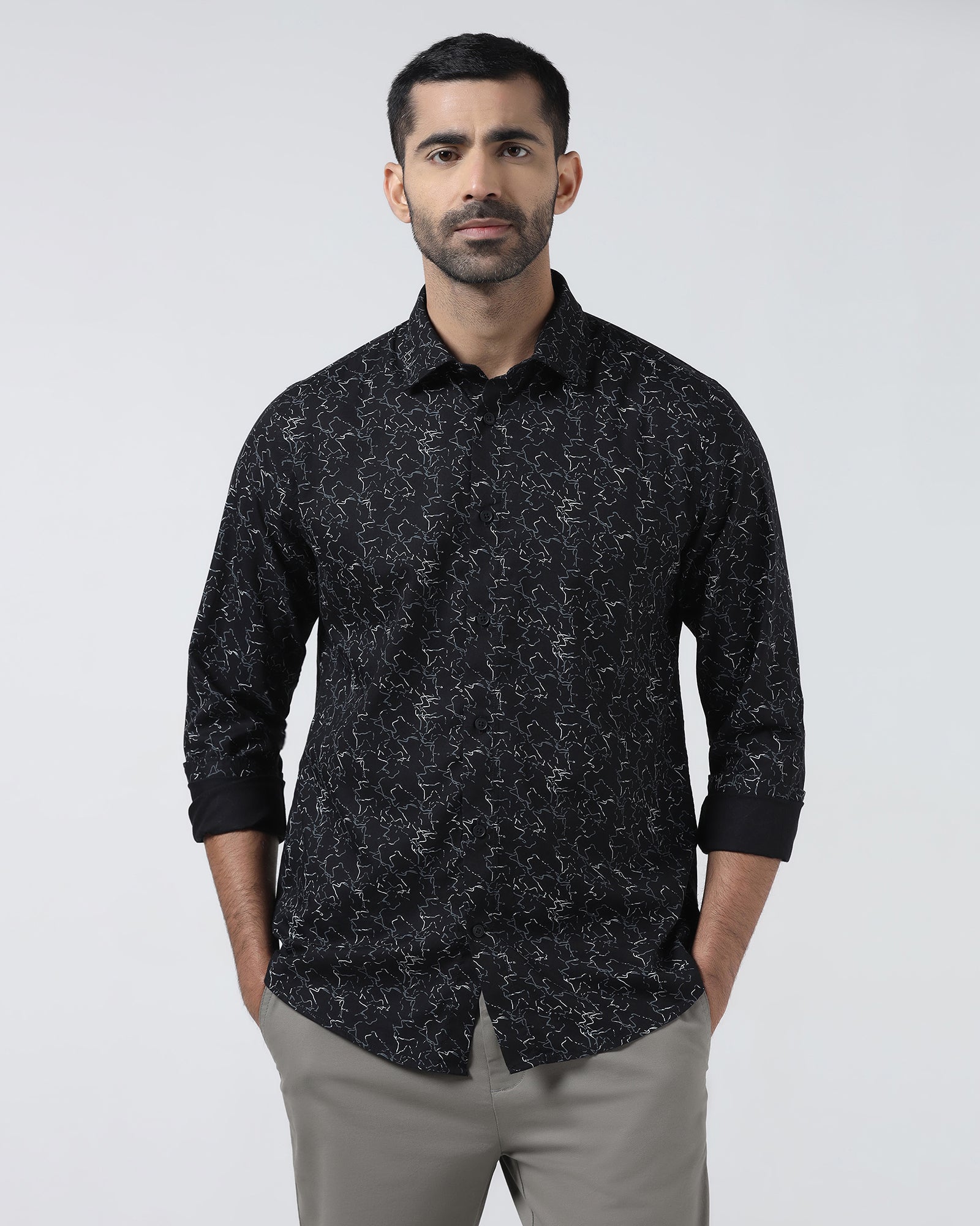 Black Printed Shirt - Hoden