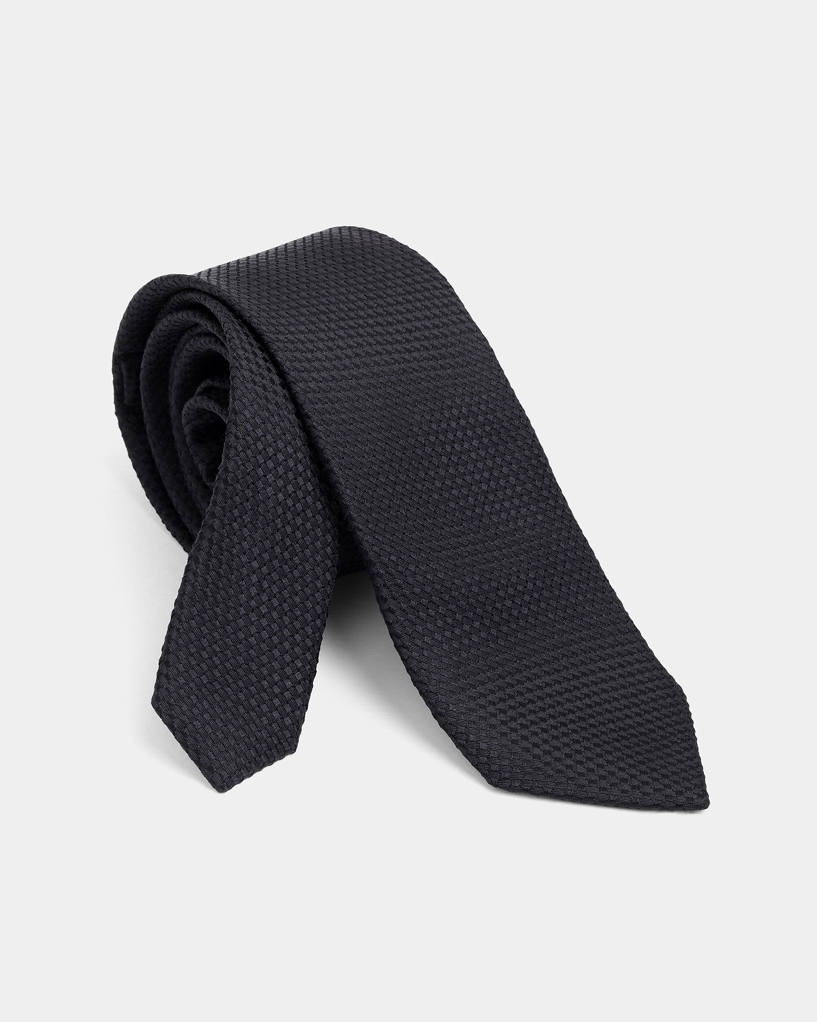 Black Silk Jacquard Tie - Aglow