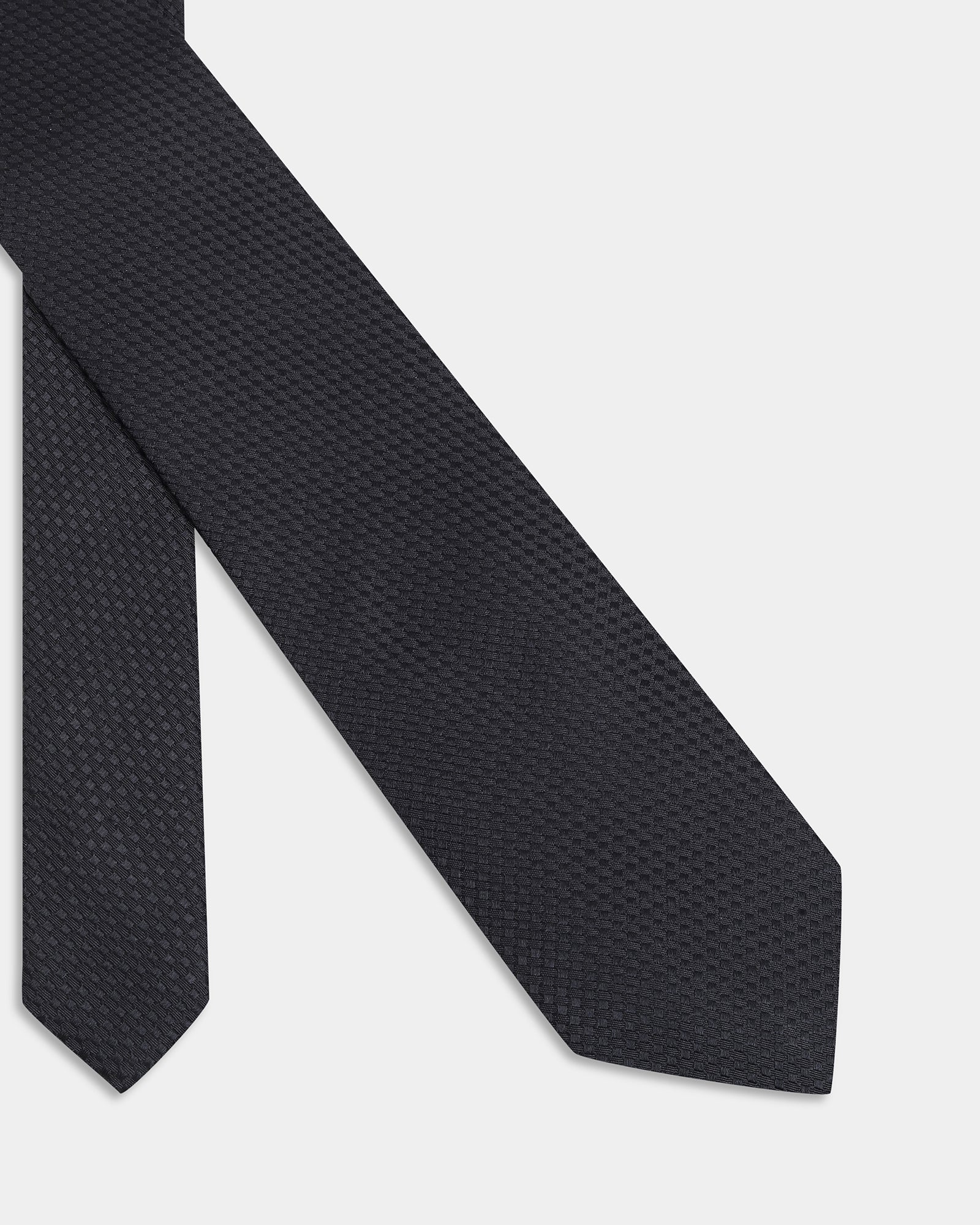 Black Silk Jacquard Tie - Aglow