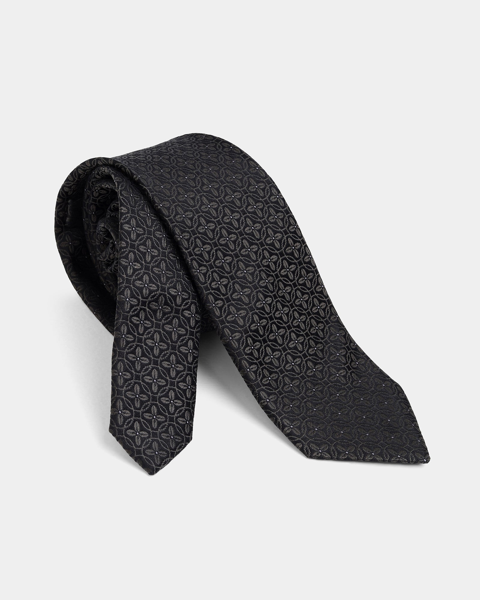 Black Silk Jacquard Tie - Airy