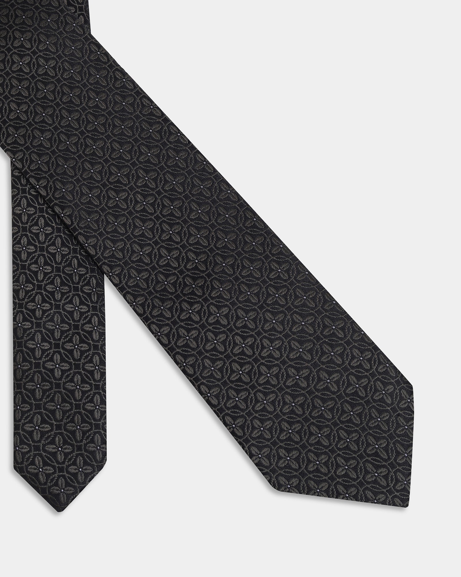 Black Silk Jacquard Tie - Airy