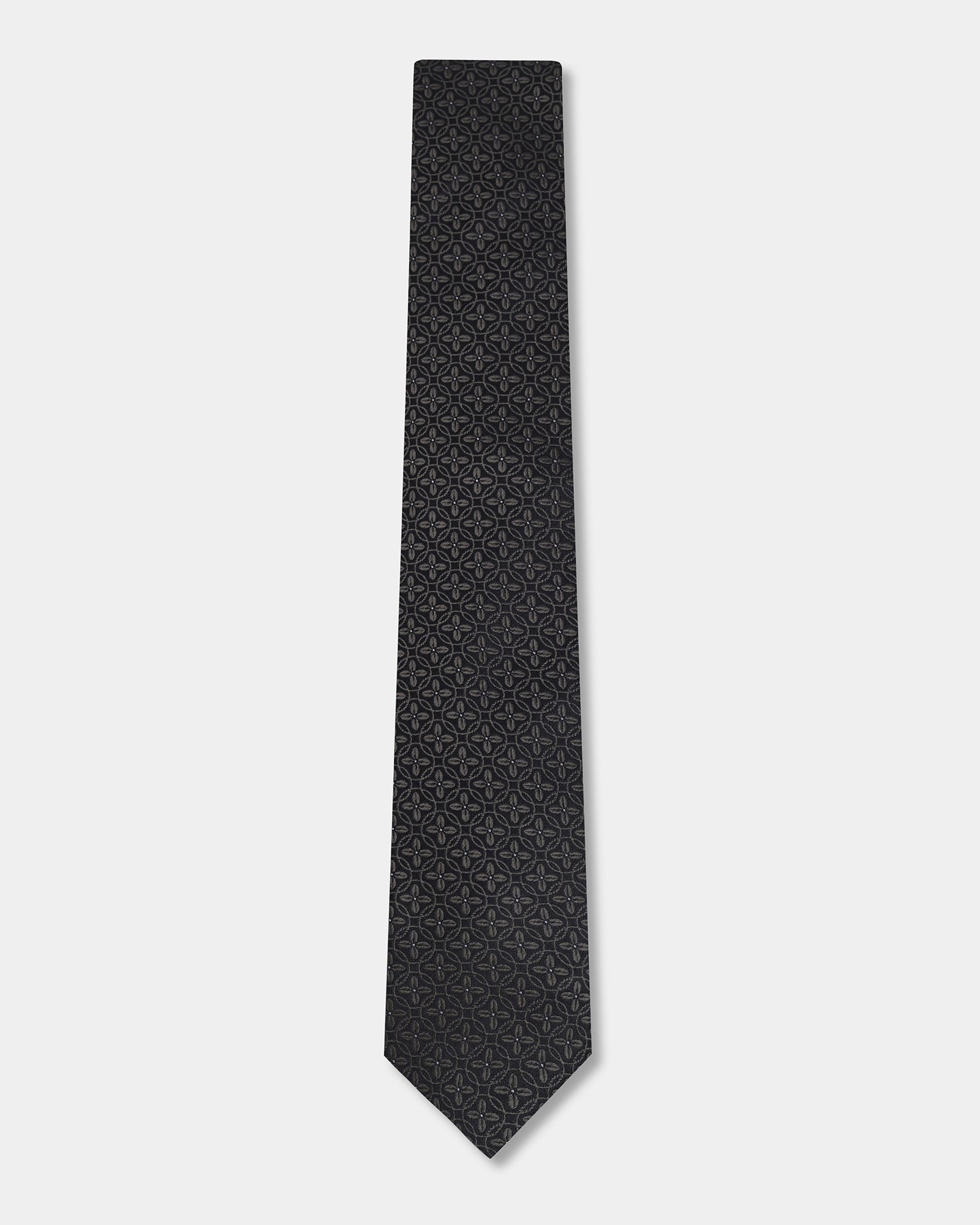 Black Silk Jacquard Tie - Airy