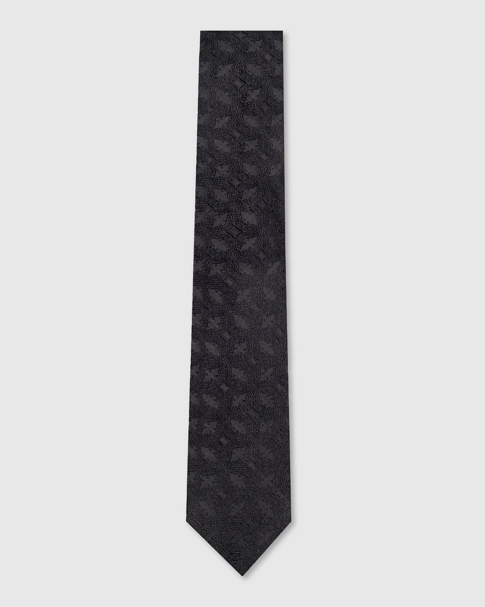 Black Silk Jacquard Tie - Wade