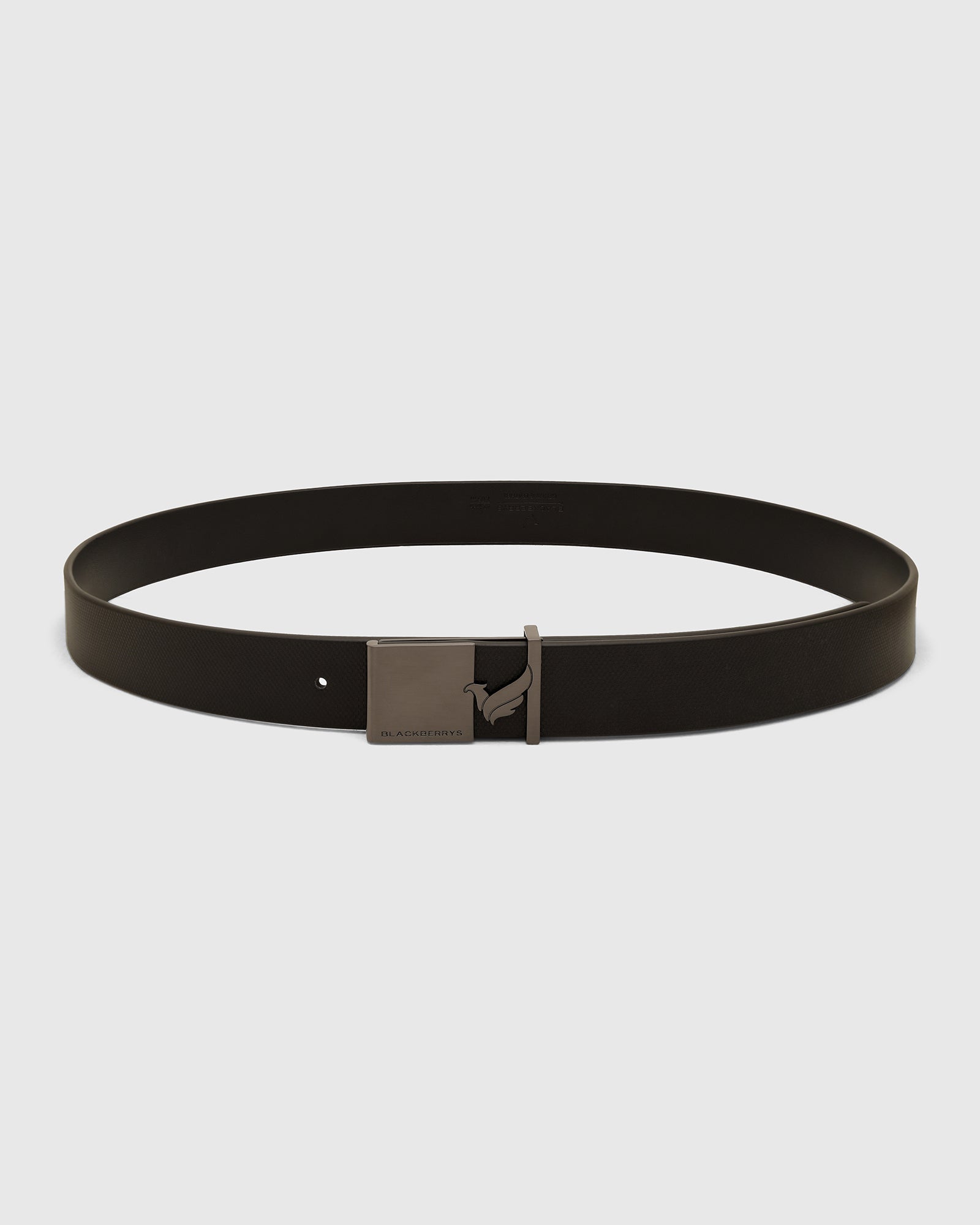 Leather Black Solid Belt - White