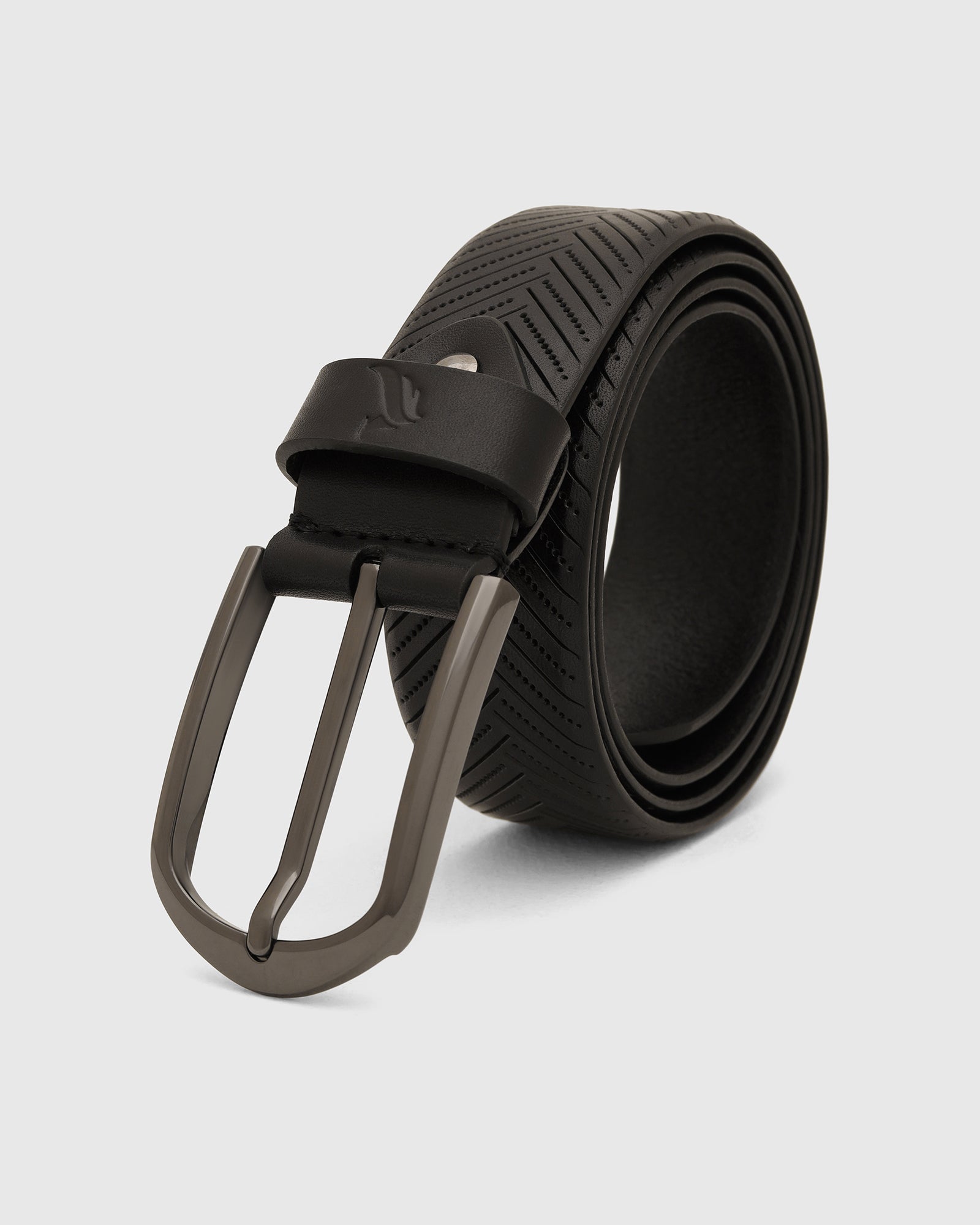 Leather Black Solid Belt - Wiston
