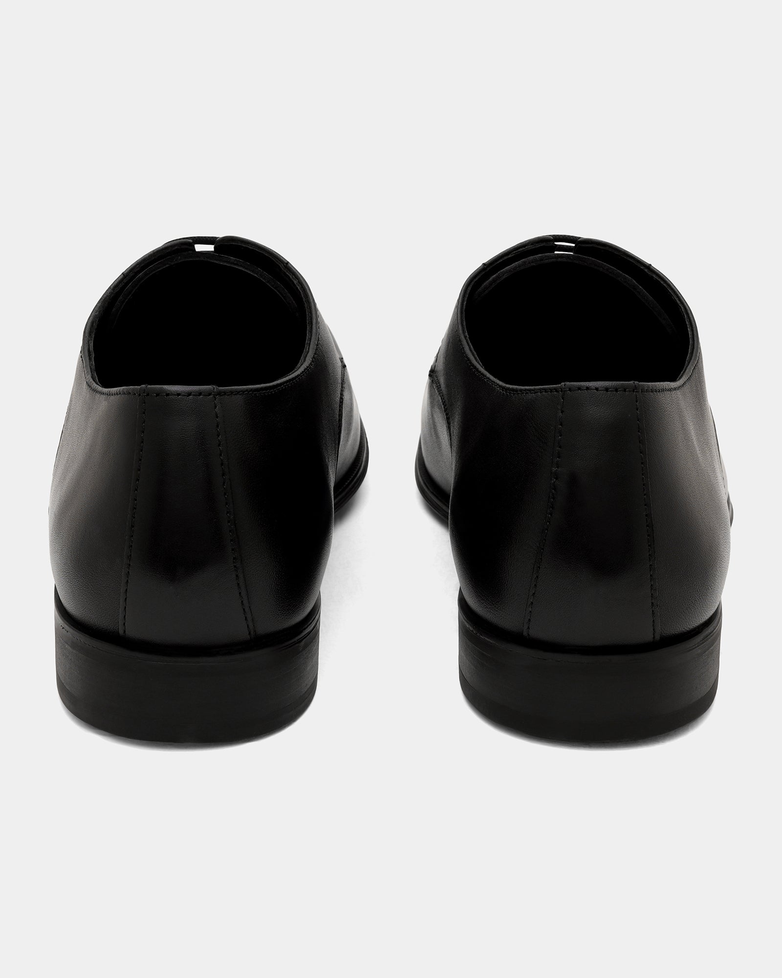 Black Solid Derby Shoes - Vachel