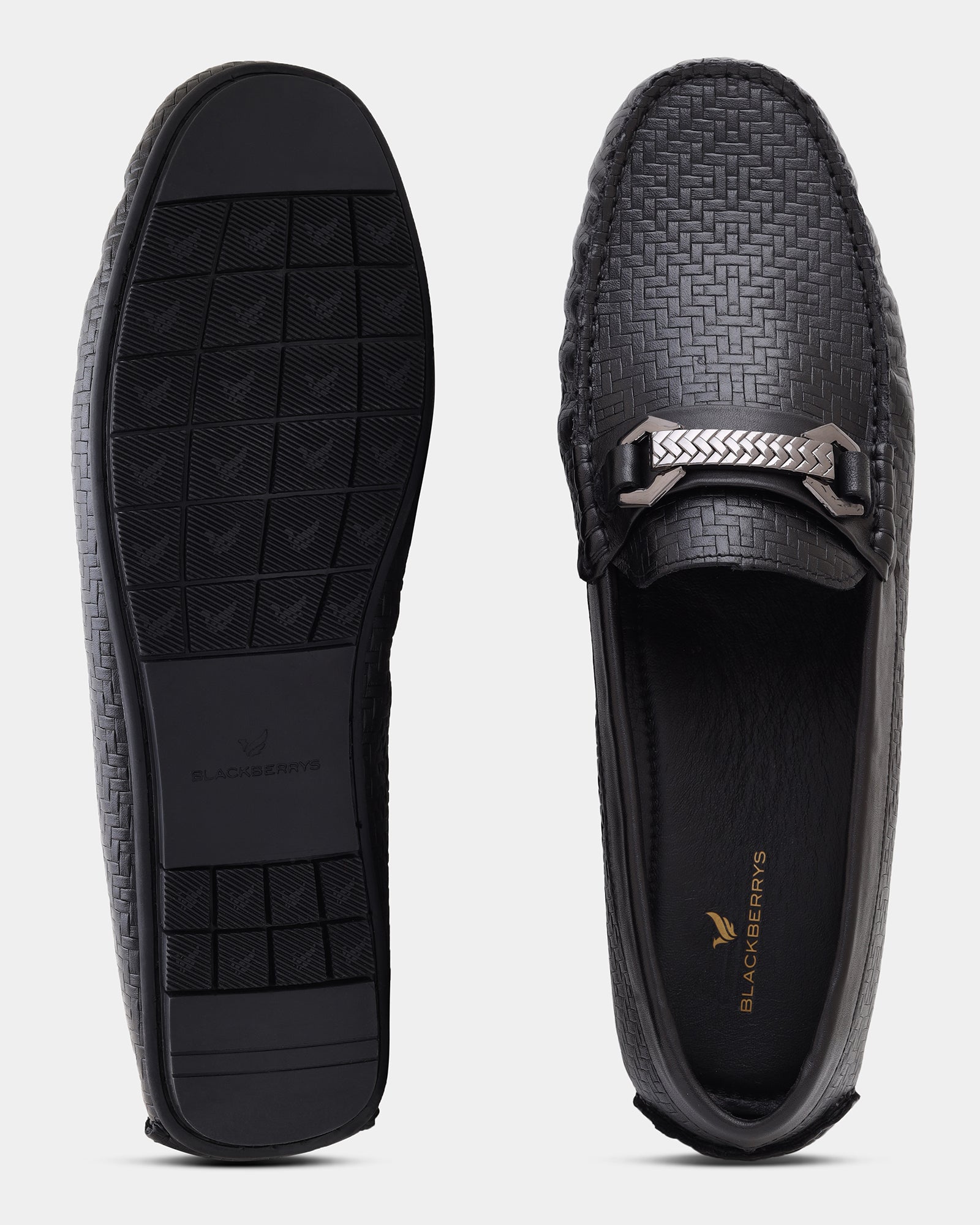 Black Solid Loafers Shoes - Willyy