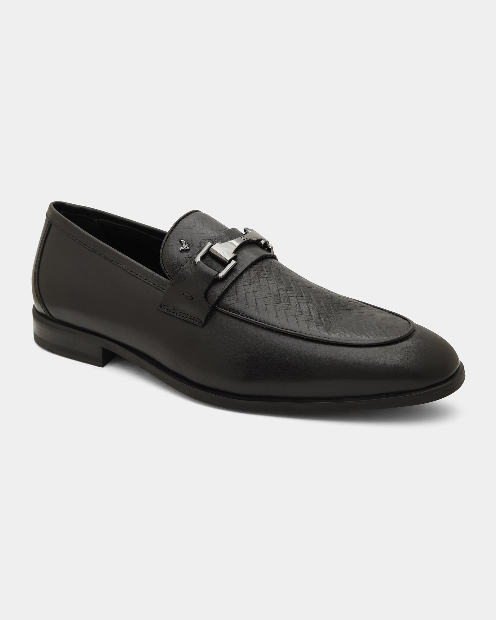 Black Solid Loafers Shoes - Winaa