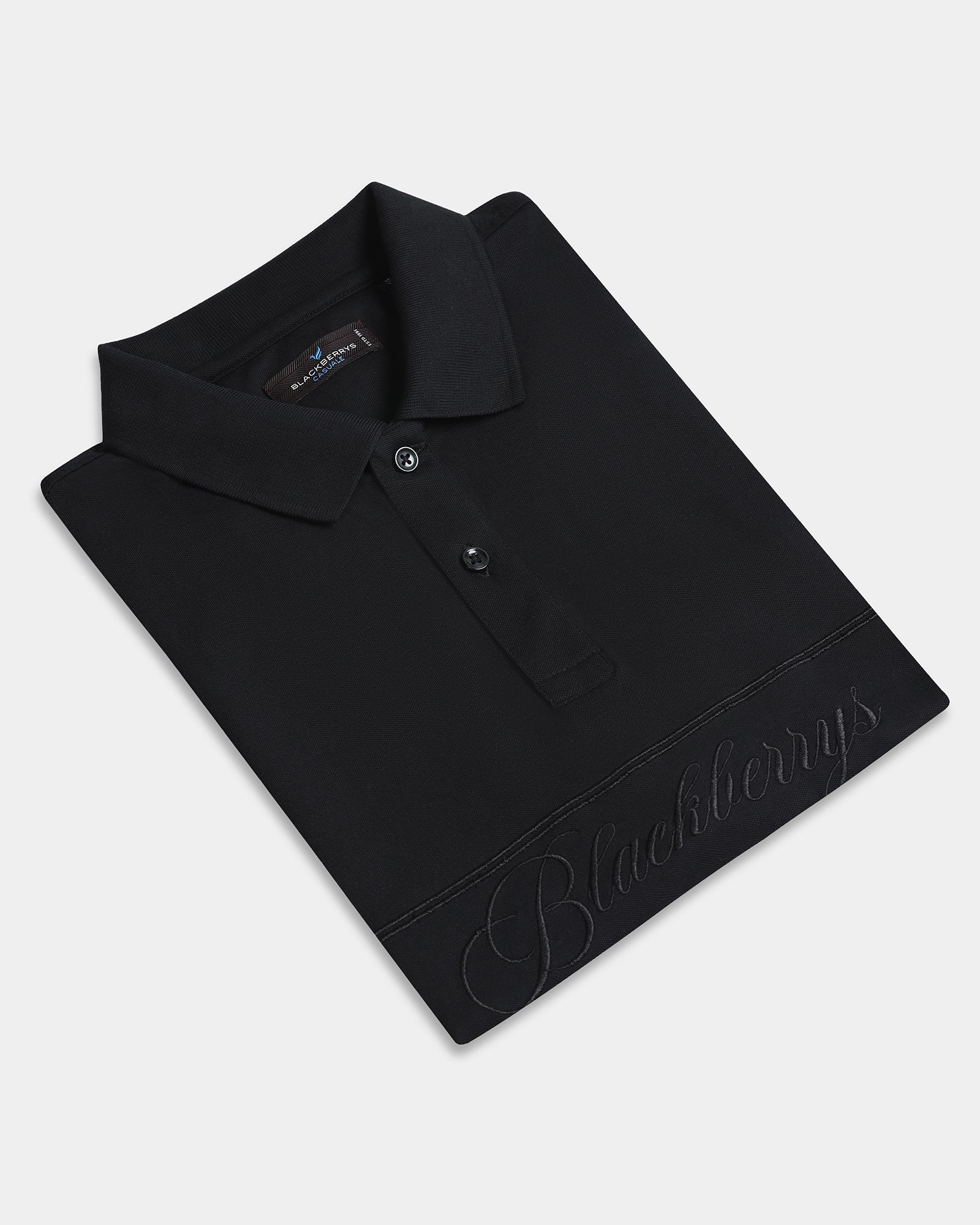 Black Solid Polo - Grand
