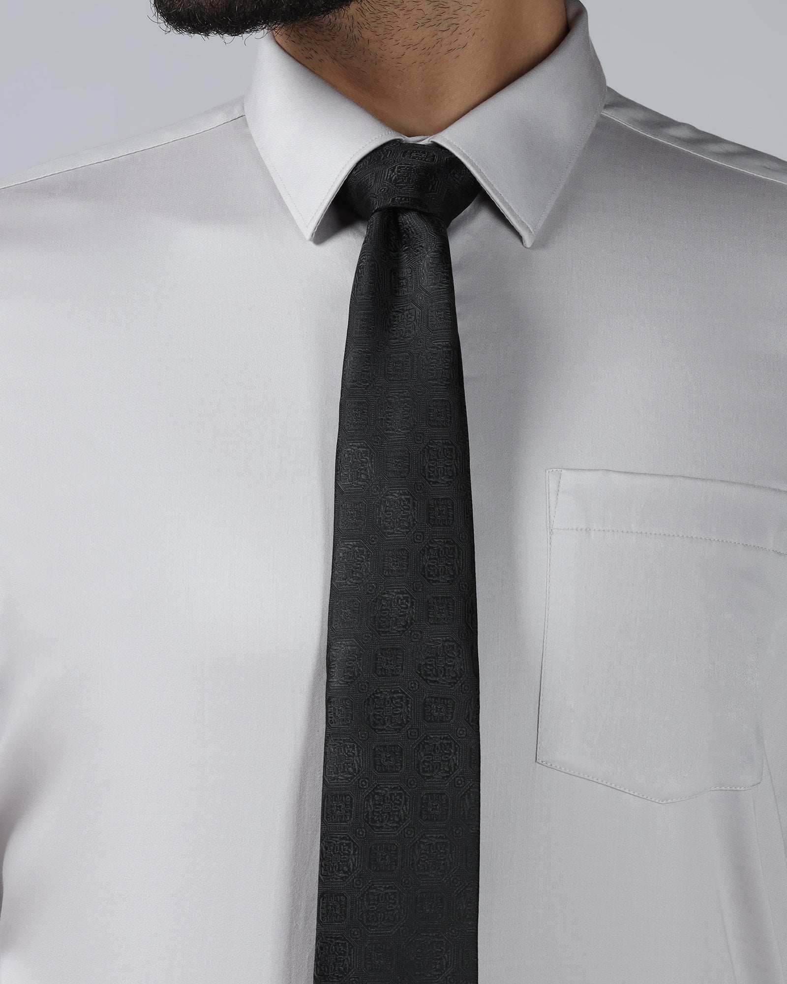 Black Solid Tie - Willibald