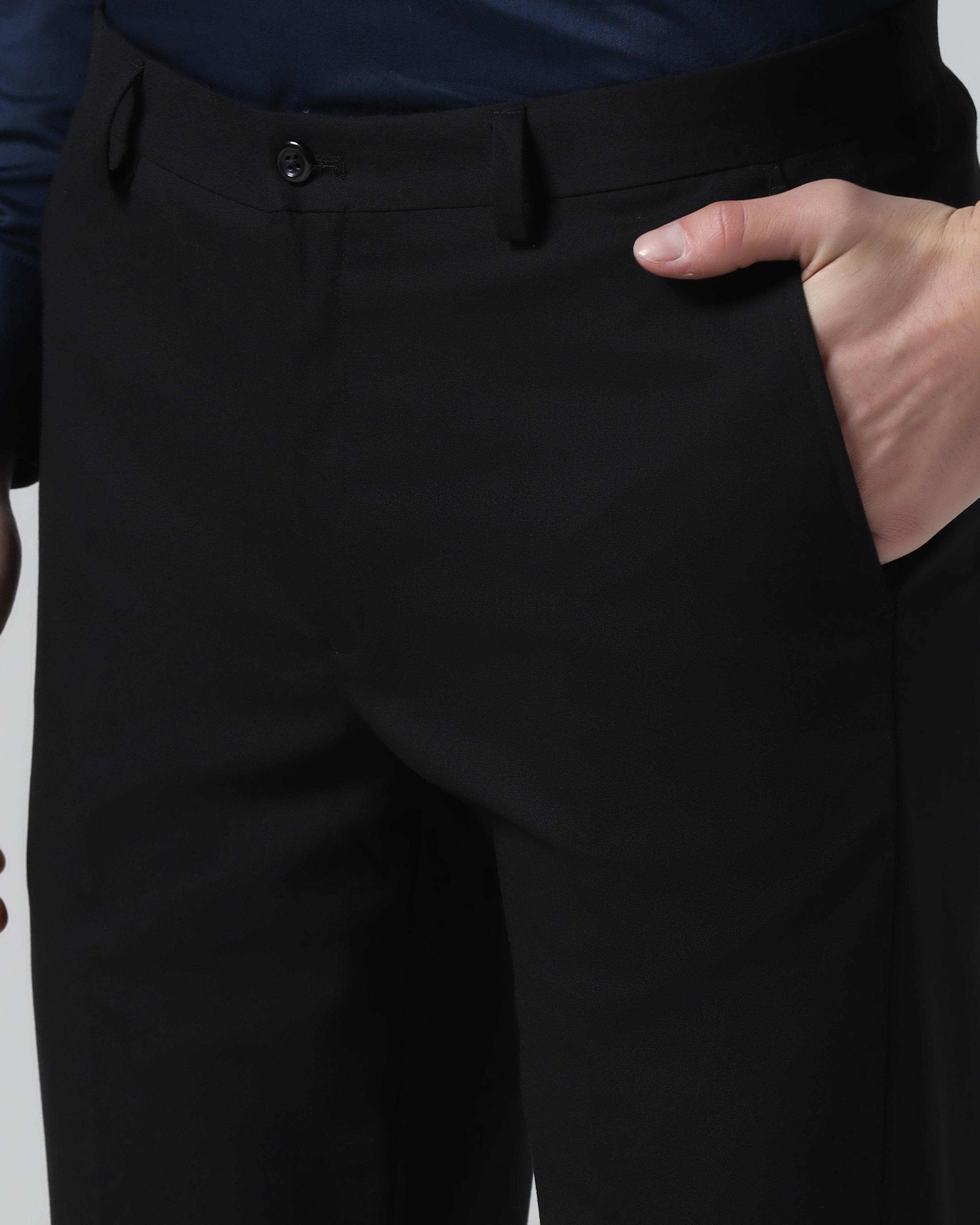 Black Solid Trouser