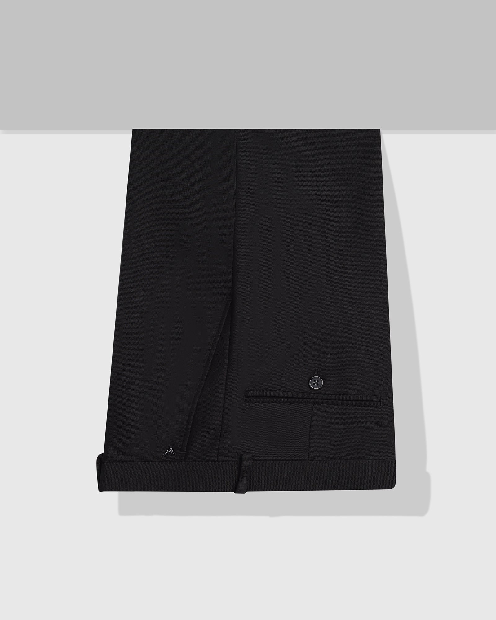 Black Solid Trouser - Black-265