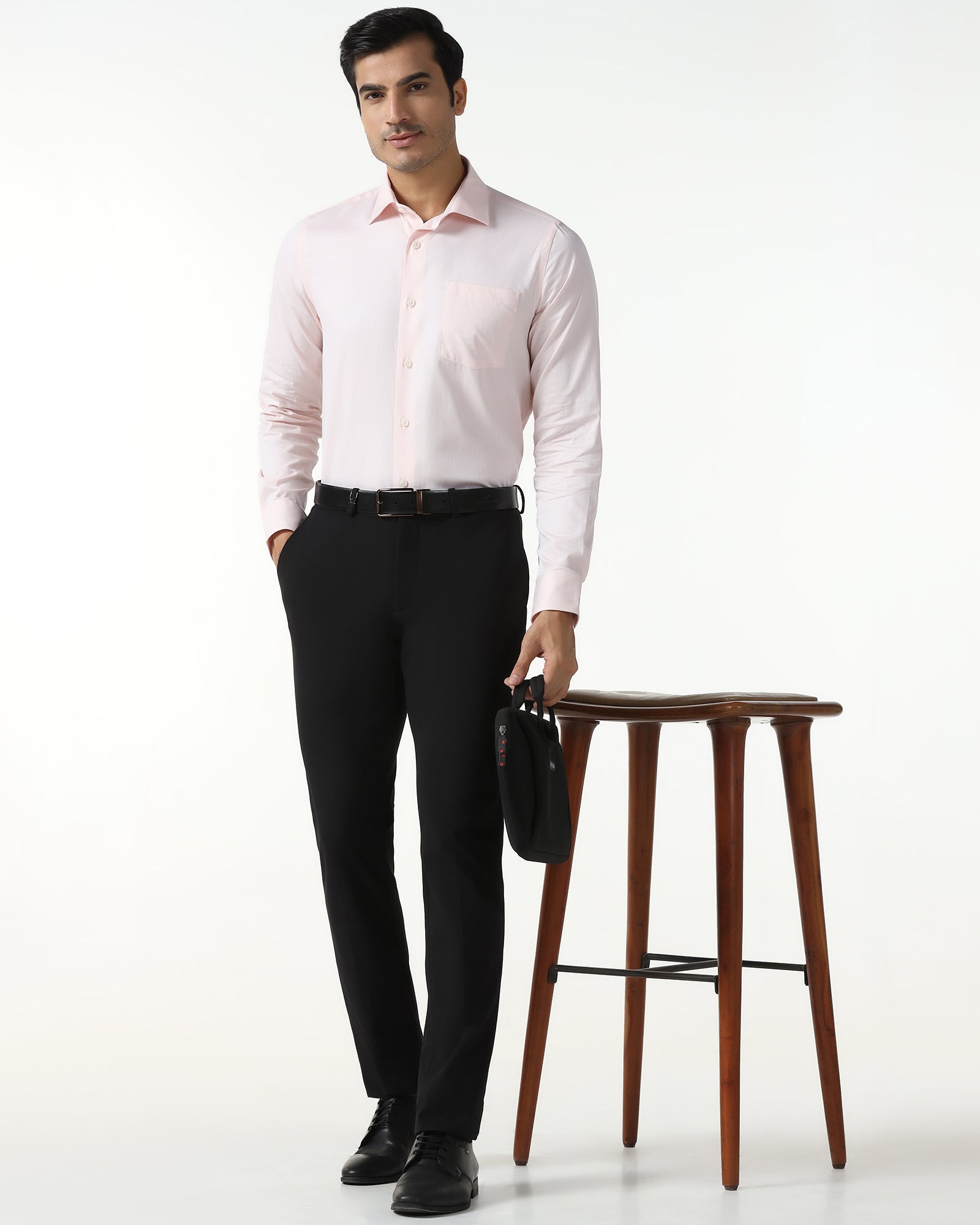 Black Solid Trouser - Black-265