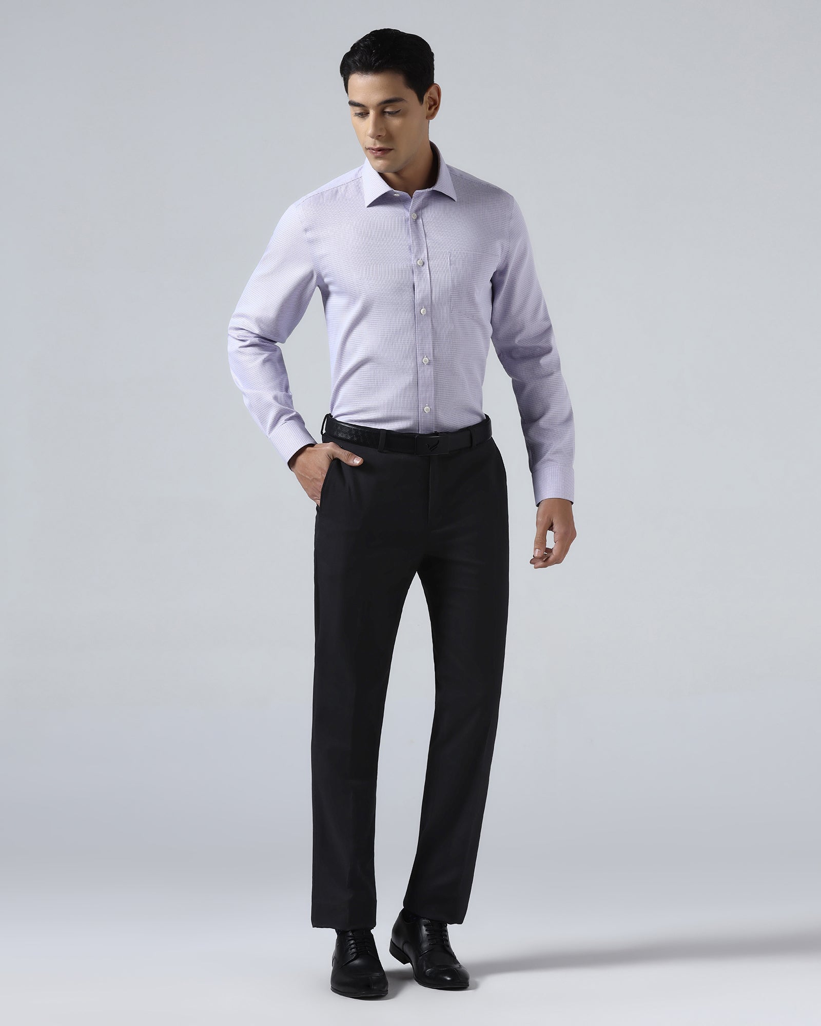 Black Solid Trouser - Liano