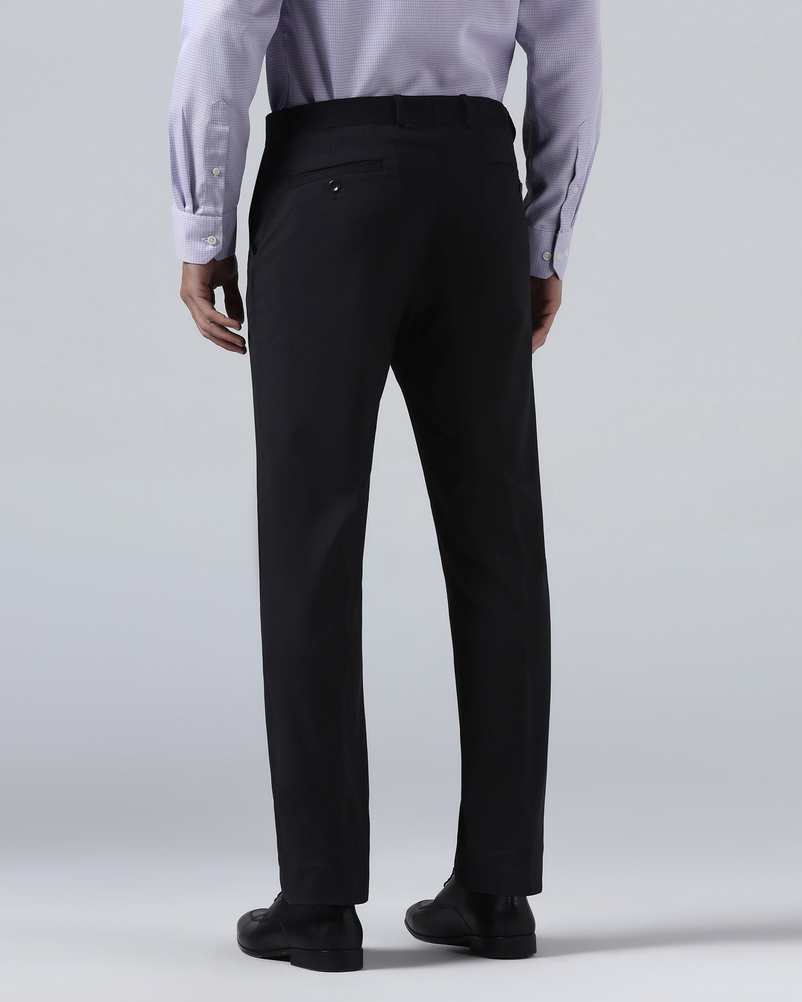 Black Solid Trouser - Liano