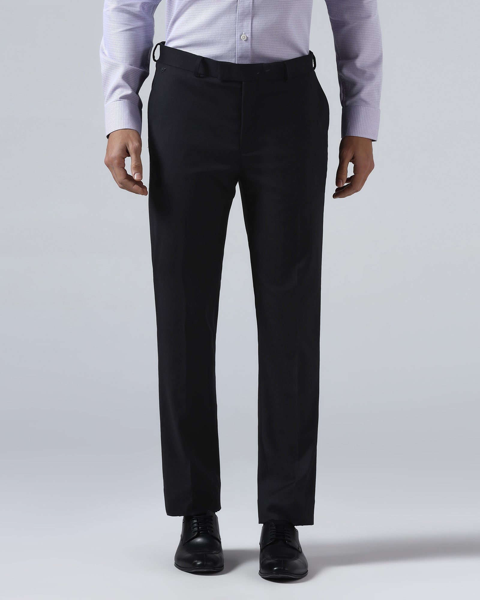 Black Solid Trouser - Liano