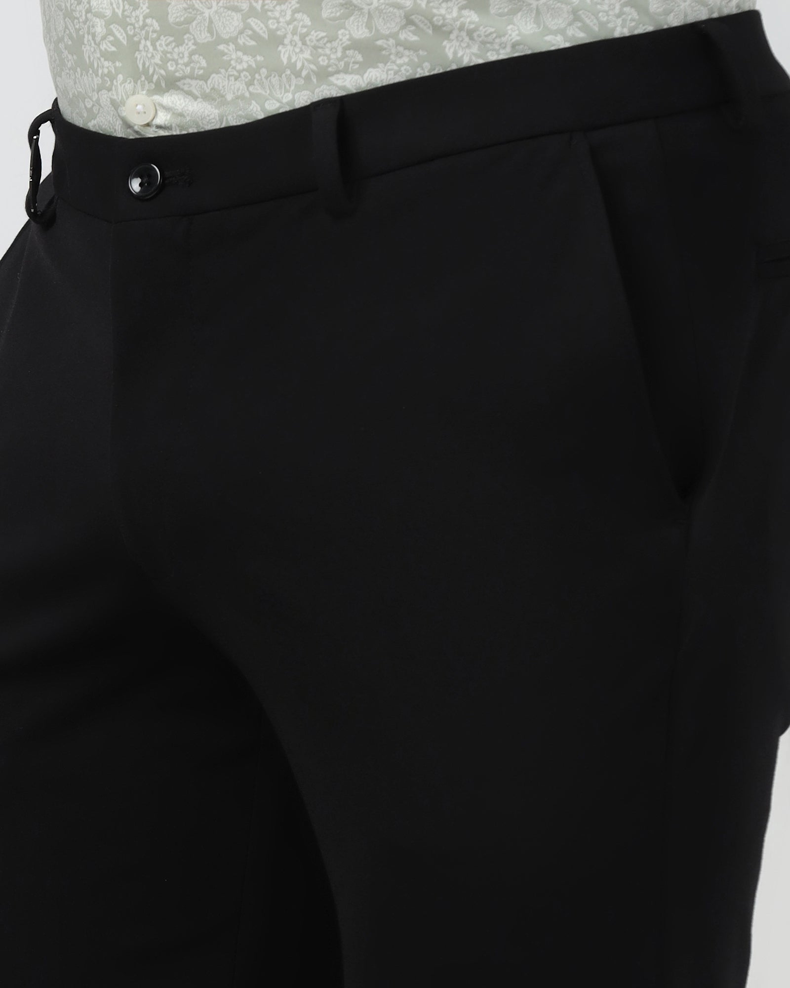 Black Solid Trouser - Oak