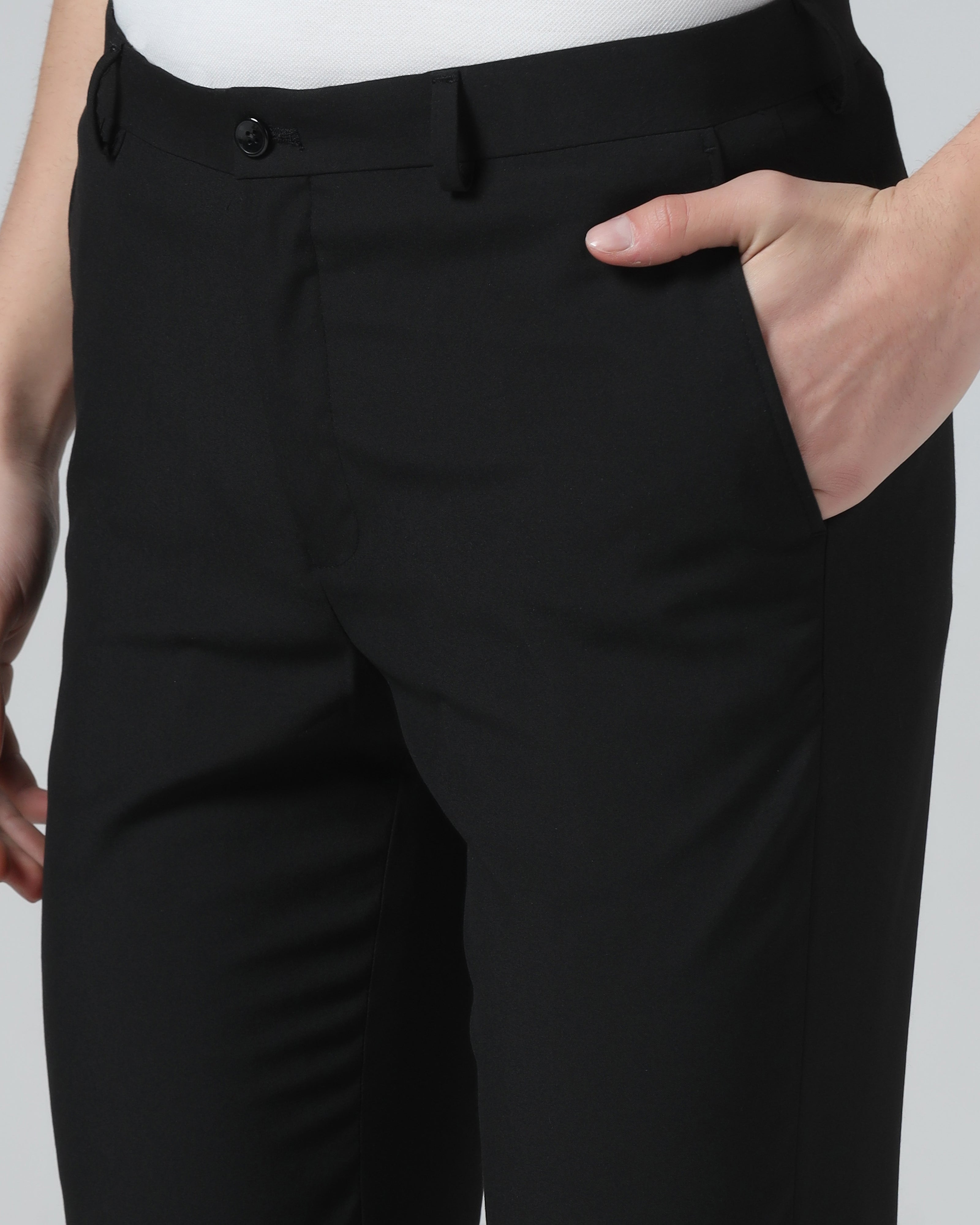 Black Solid Trouser