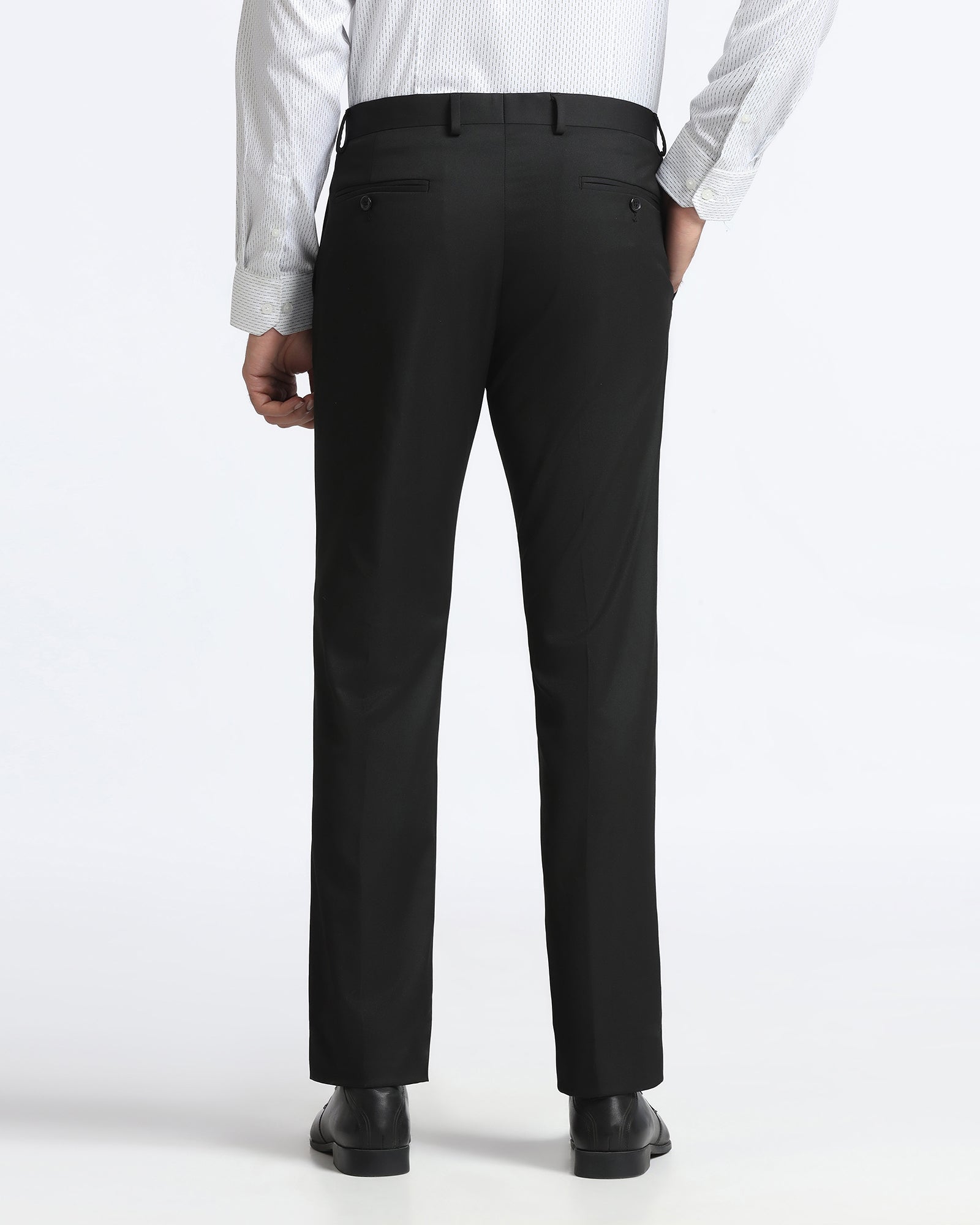 Black Solid Trouser - Roku