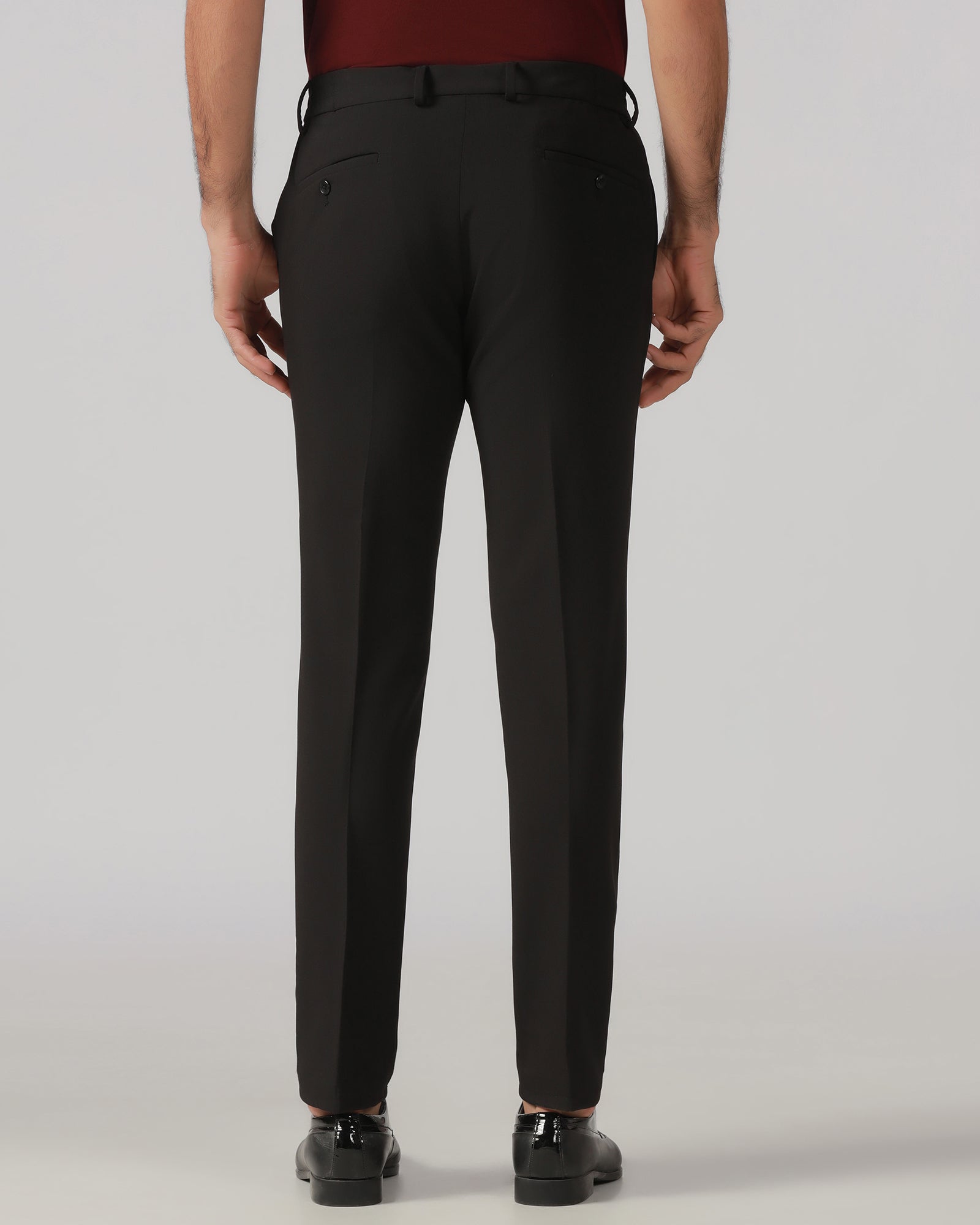 Black Solid Trouser - Toniq