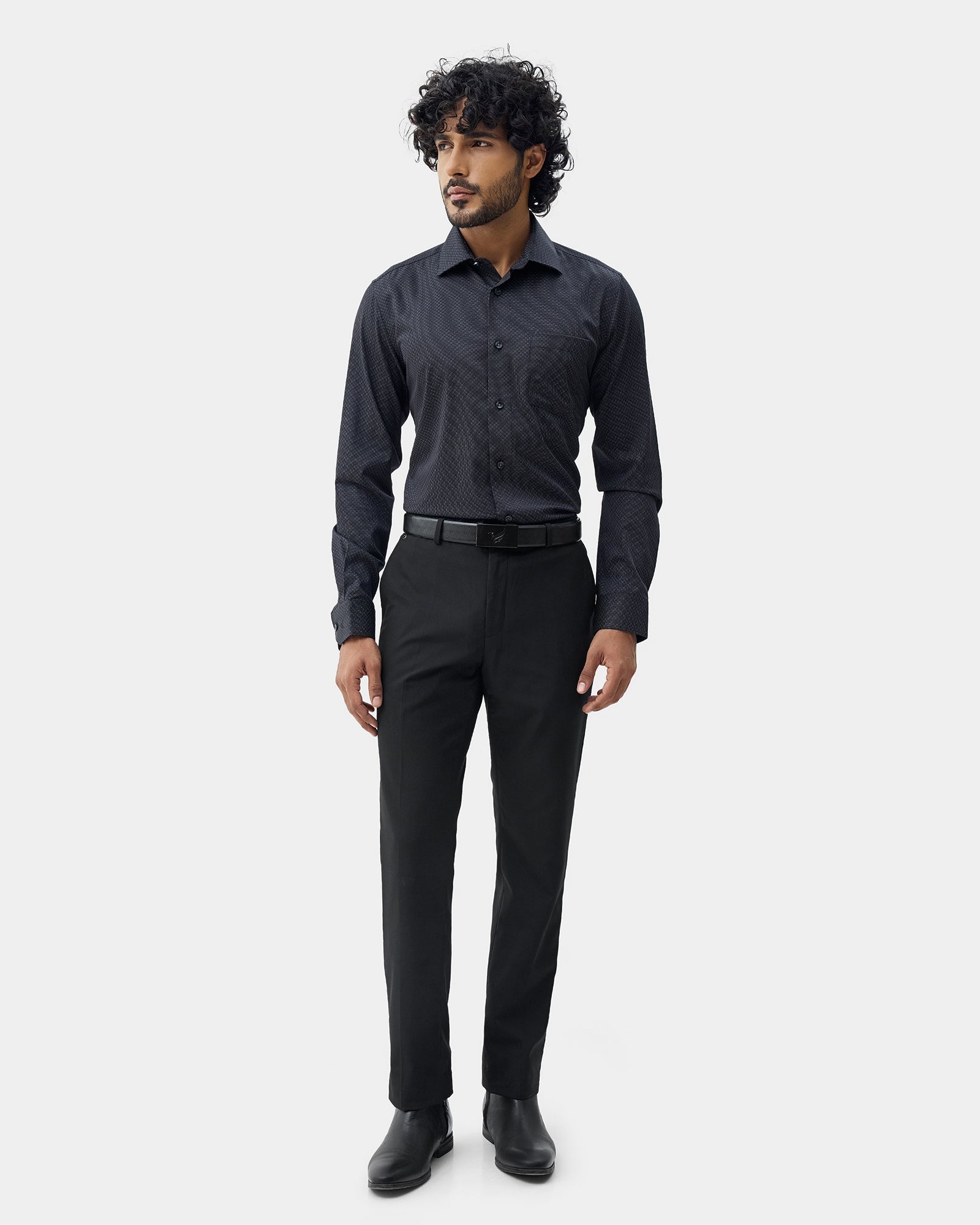 Black Solid Trouser - Tudor