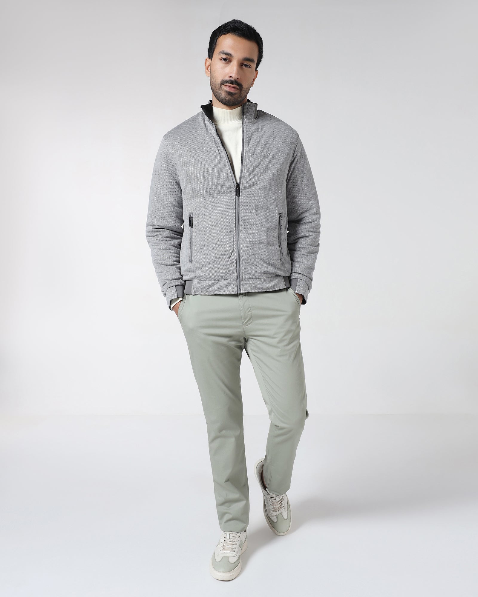 Black Reversible Solid Zipper Jacket - Fietro