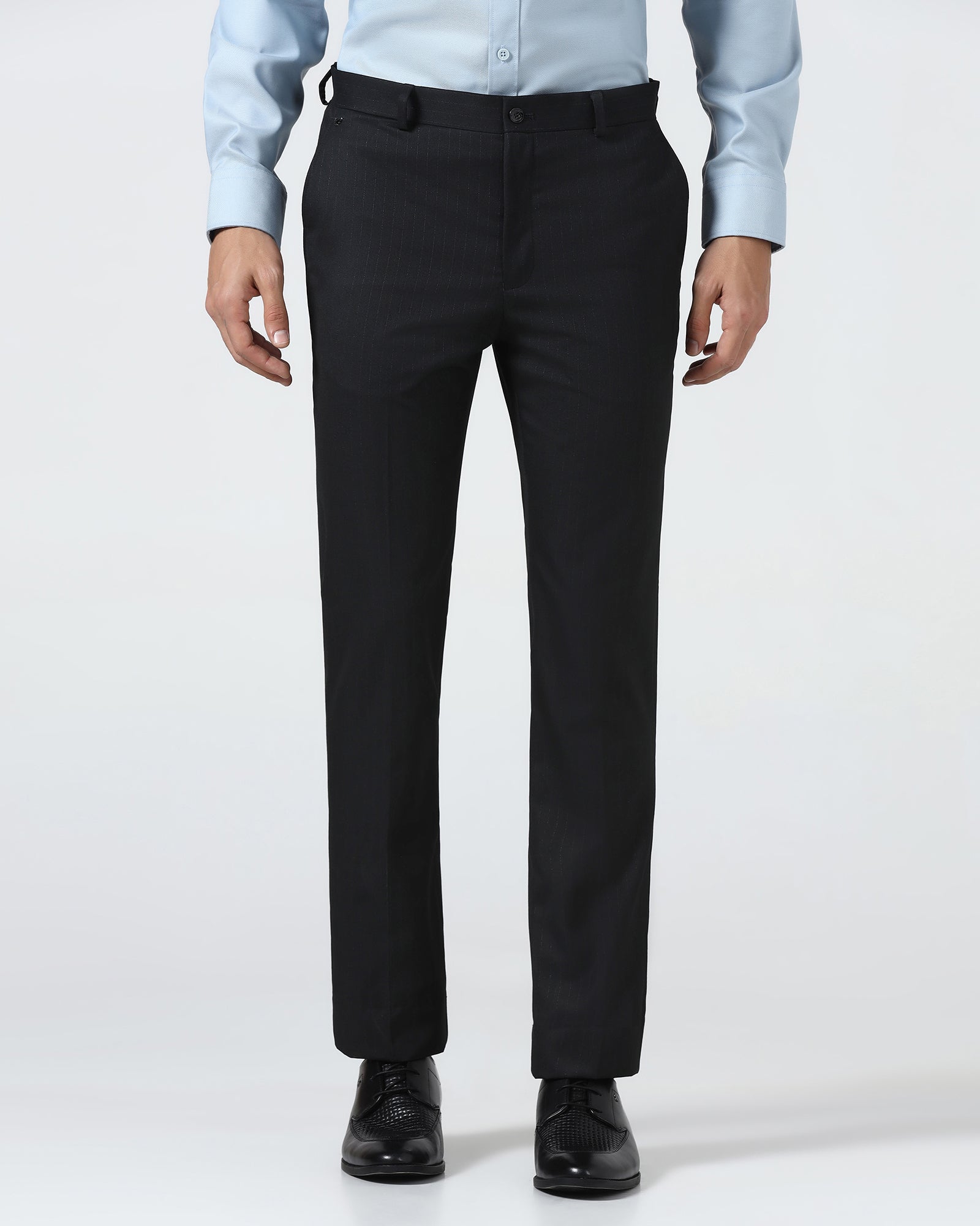 Black Stripe Trouser - Black-271