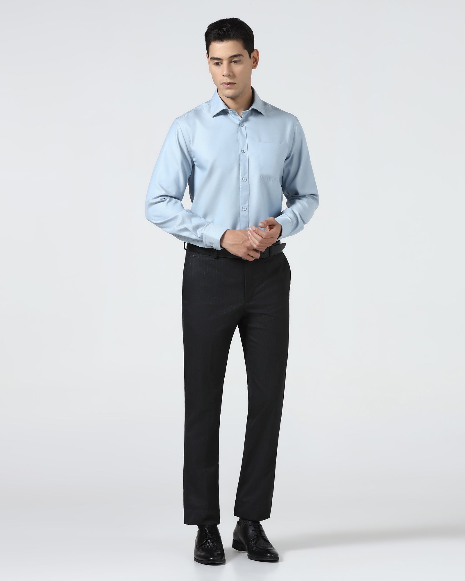 Black Stripe Trouser - Black-271