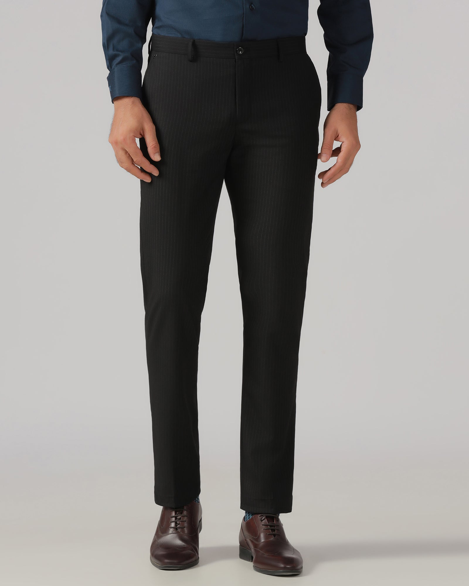 Black Stripe Trouser - Merlot