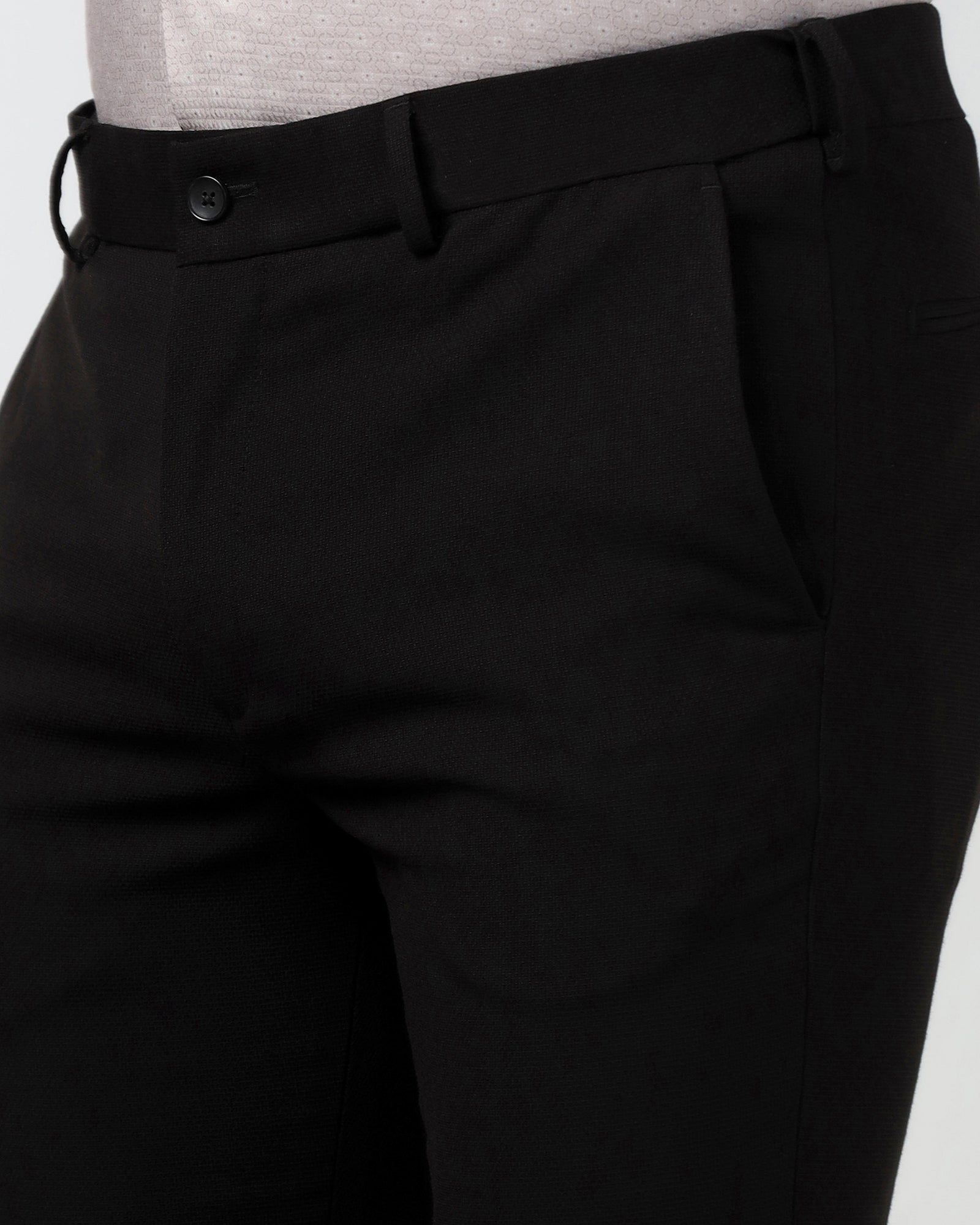 Black Technowaist Textured Trouser - Billy