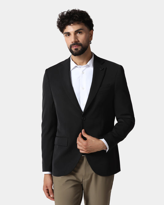 Black TechPro Solid Blazer - Absolute