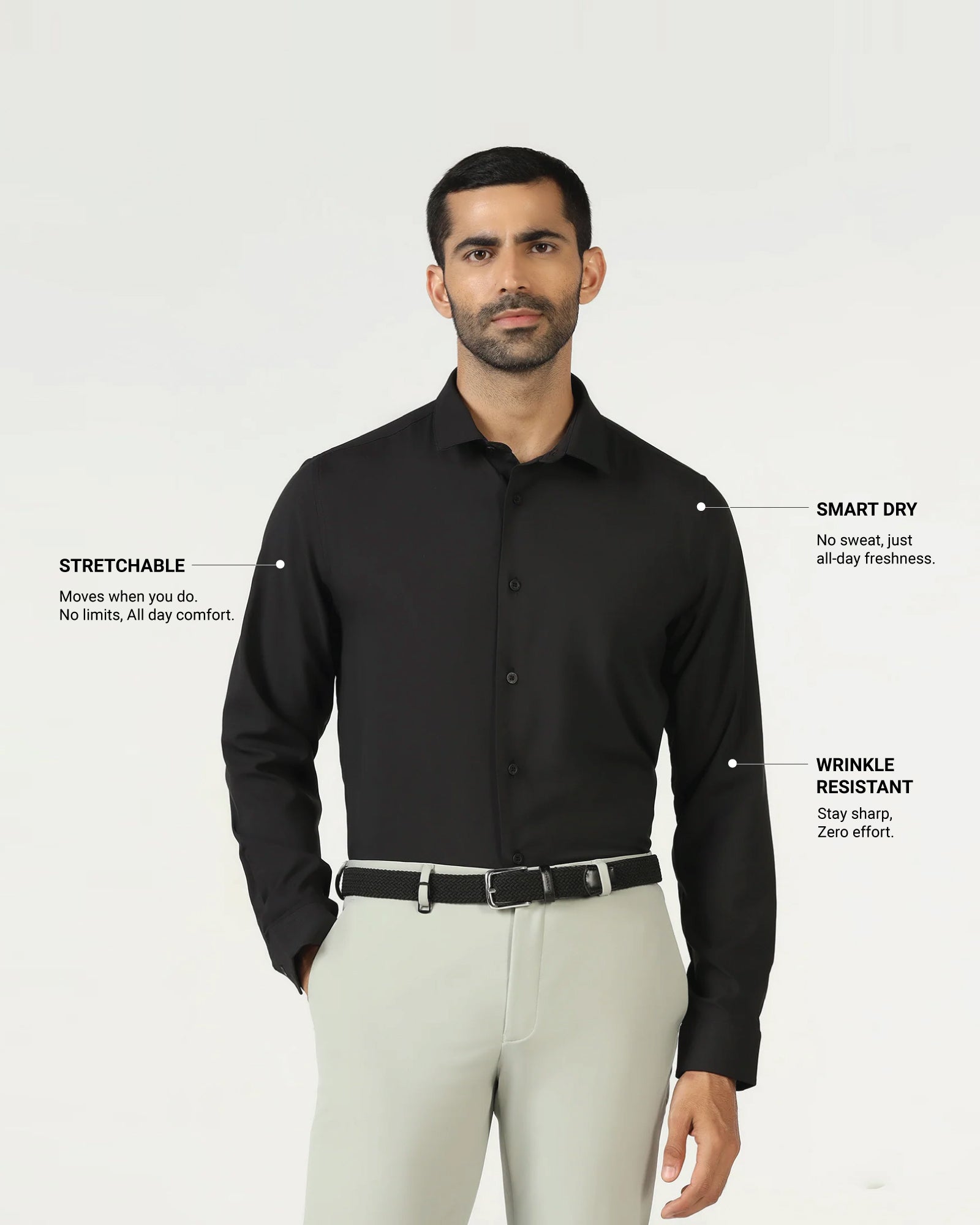 Black Techpro Solid Shirt - Shephard