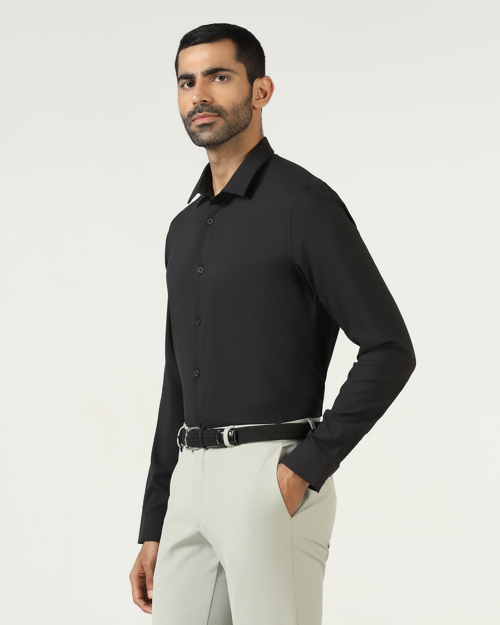 Black Techpro Solid Shirt - Shephard