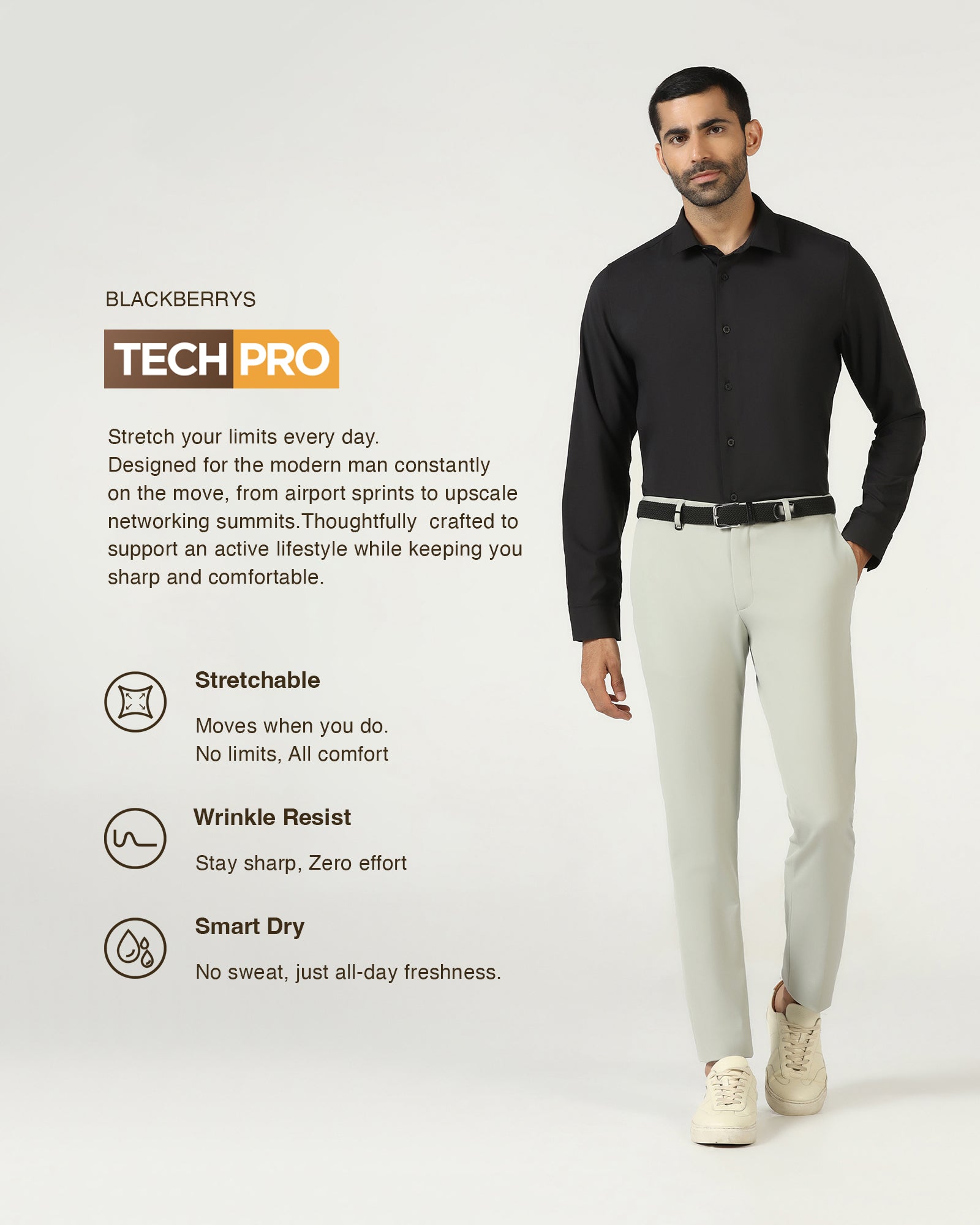 Black TechPro Solid Shirt - Shephard