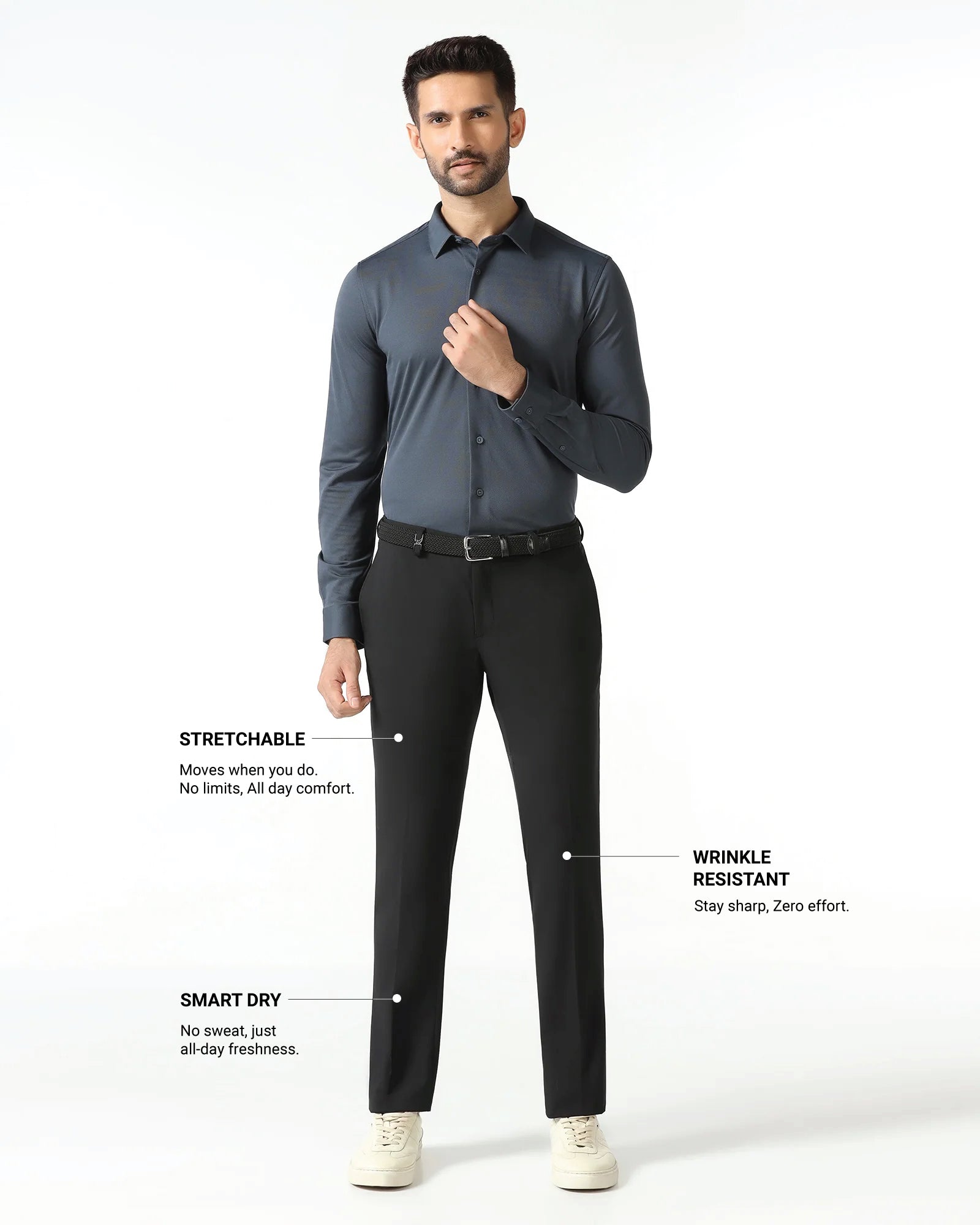 Black Techpro Solid Trouser - Dean
