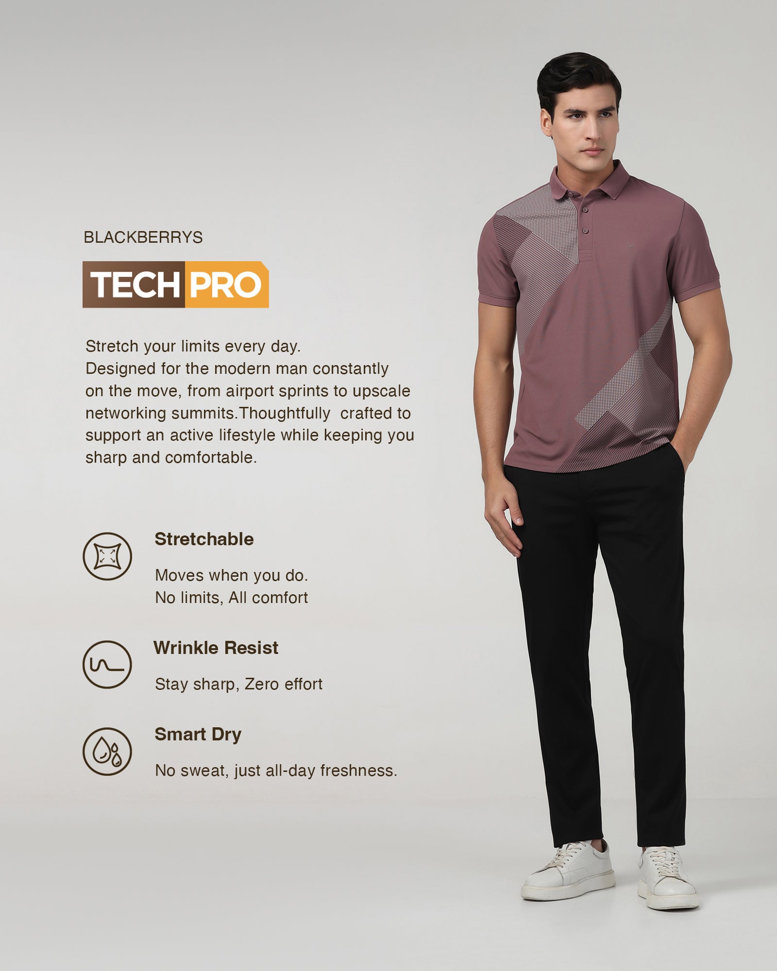 Black TechPro Solid Trouser - Explorer