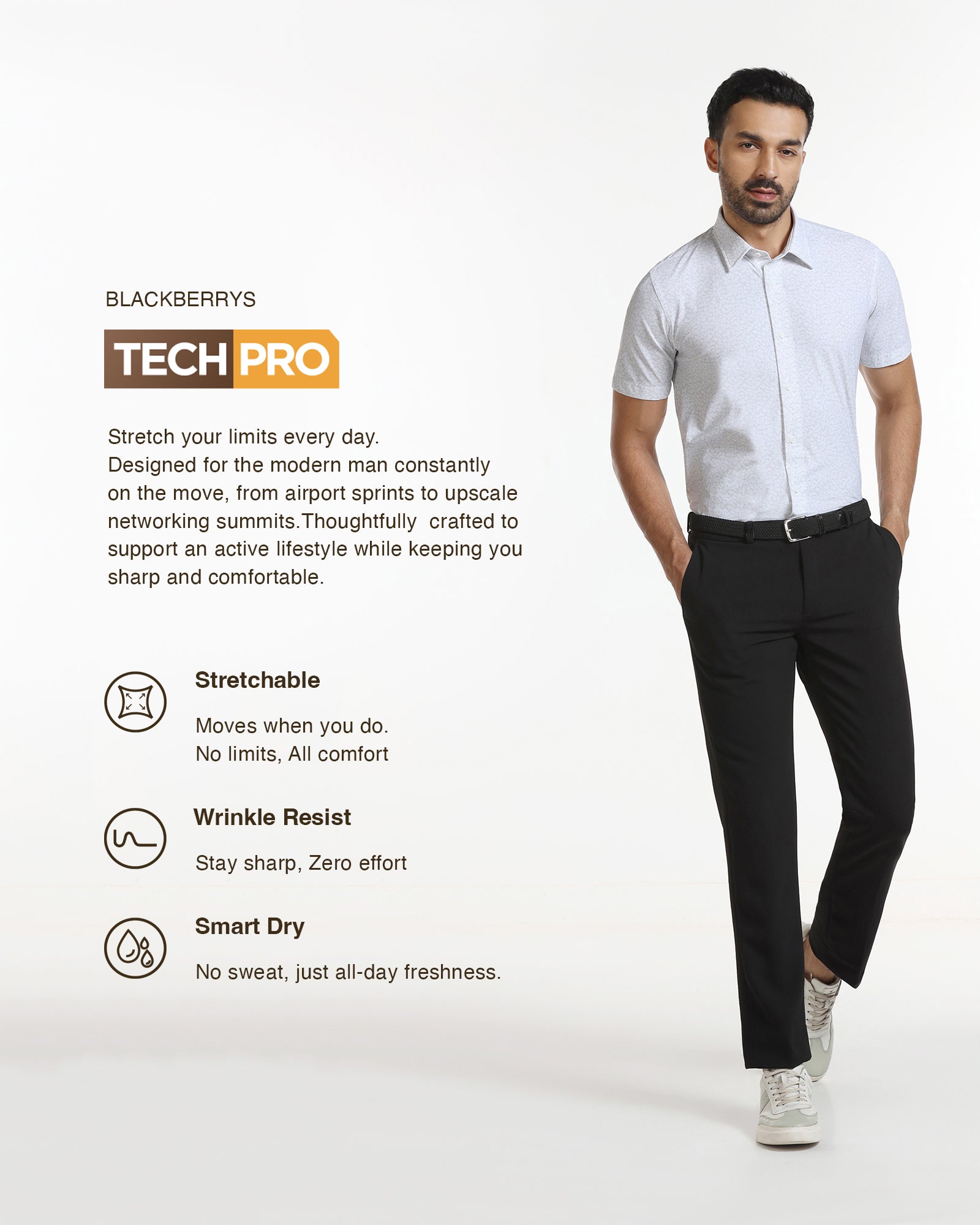 Black TechPro Stripe Trouser - Martini