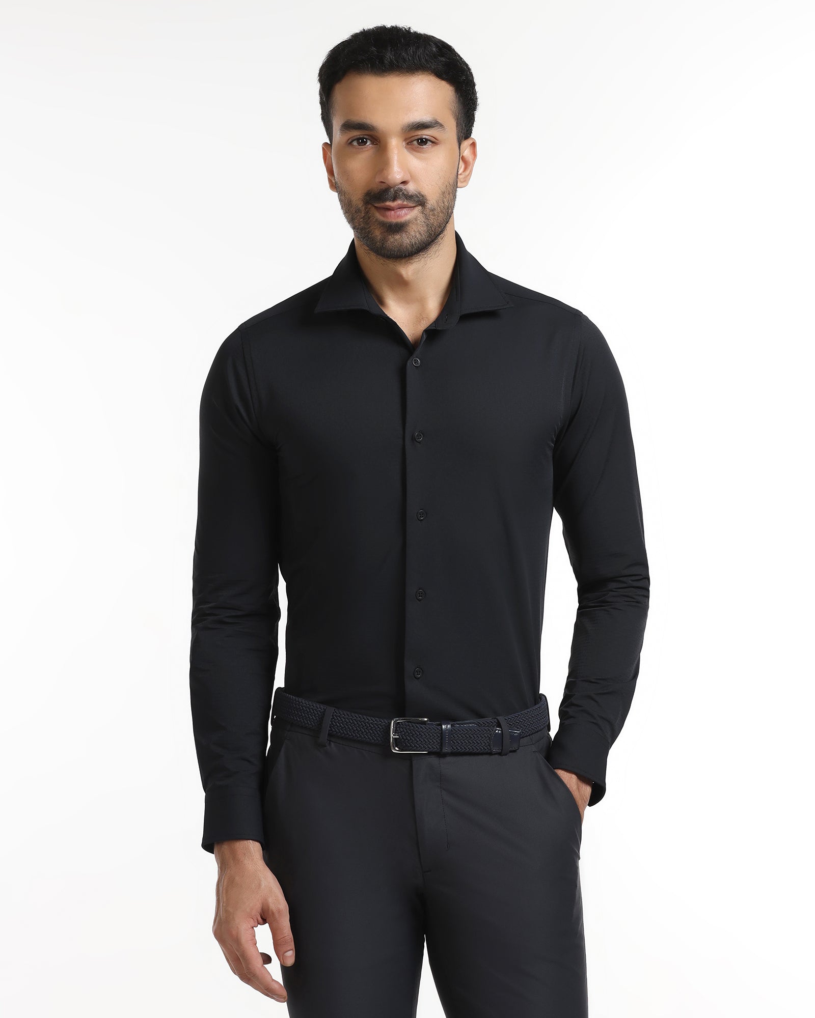 Black TechPro Textured Shirt - Genepy