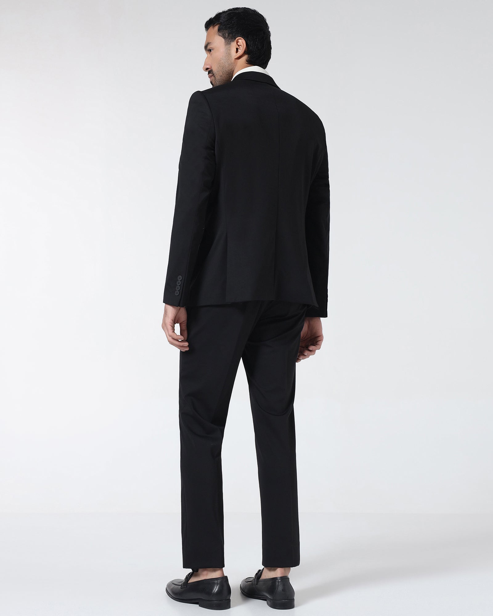 Black Techpro Two Piece Solid Suit - Delore