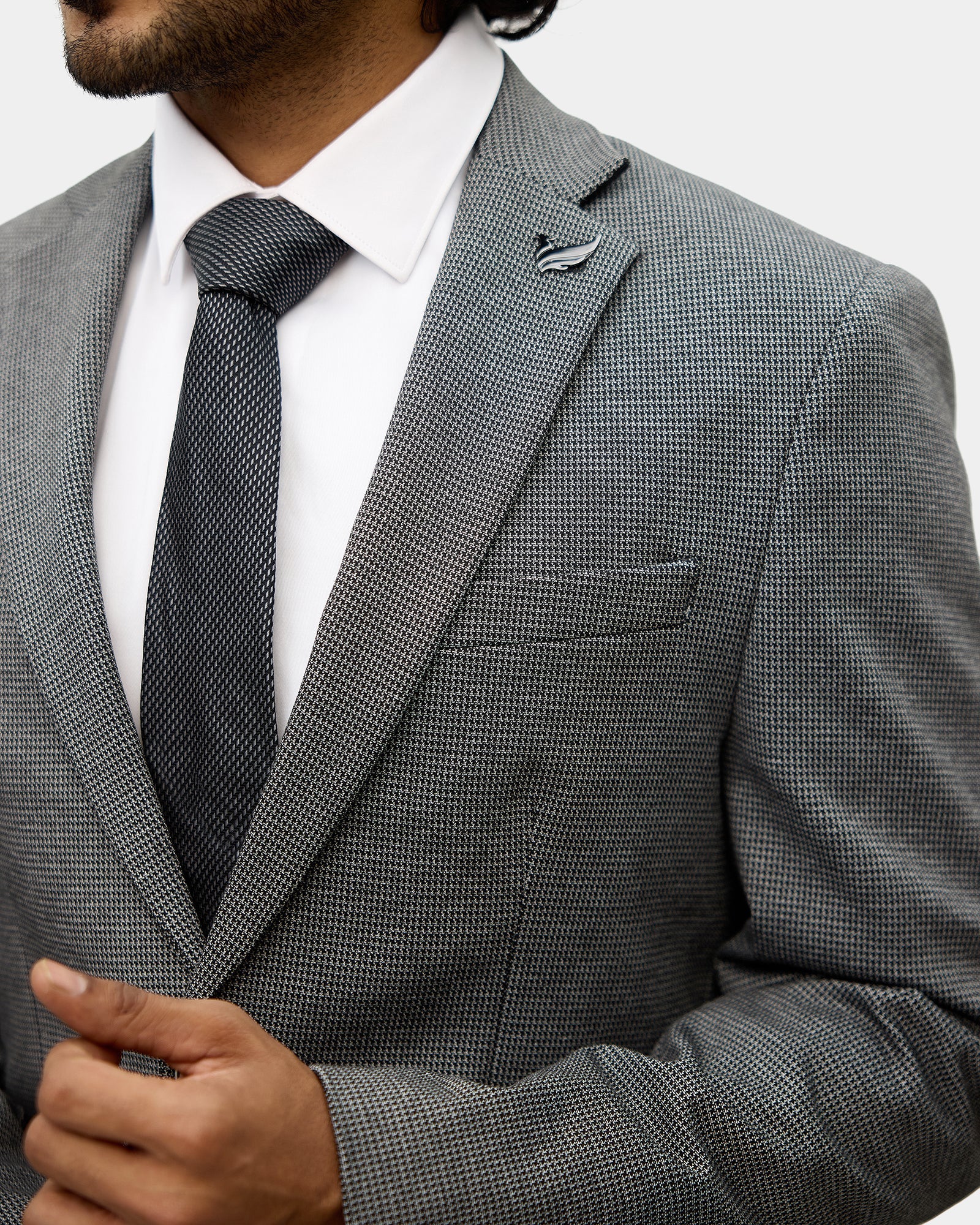 Black Textured Blazer - Cayson