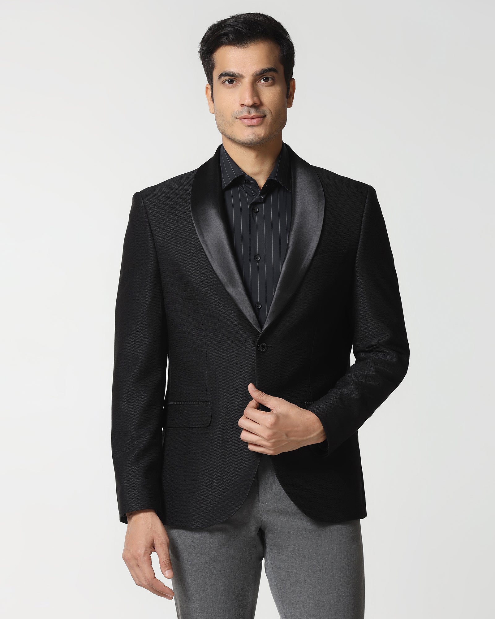 Black Textured Blazer - Proots
