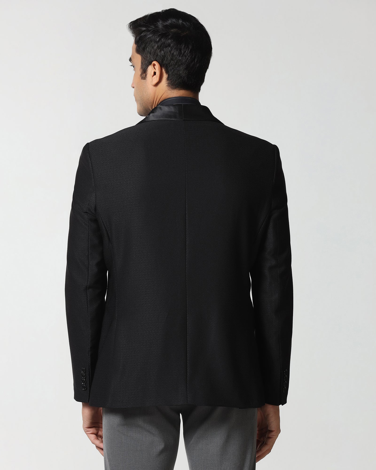 Black Textured Blazer - Proots