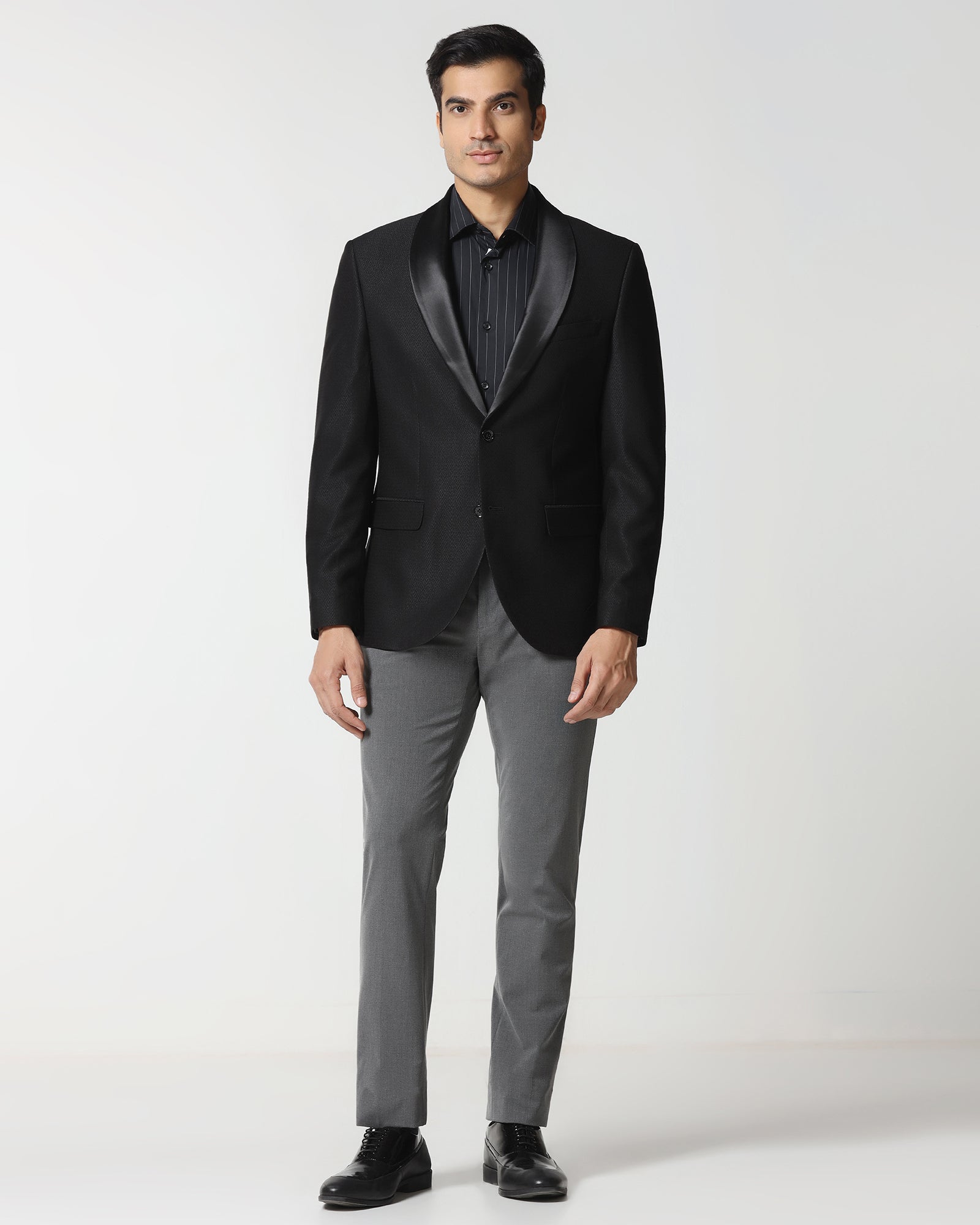 Black Textured Blazer - Proots