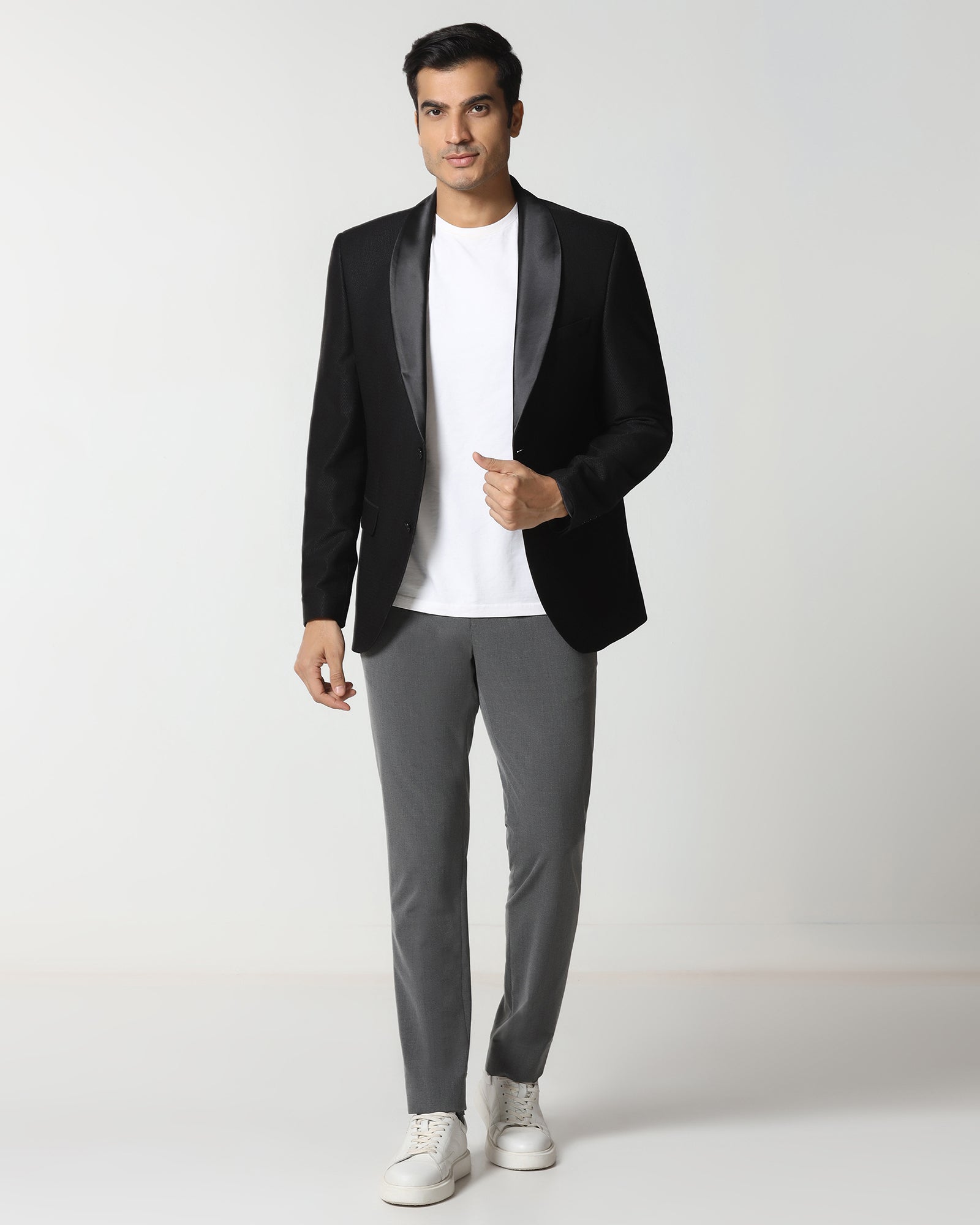 Black Textured Blazer - Proots