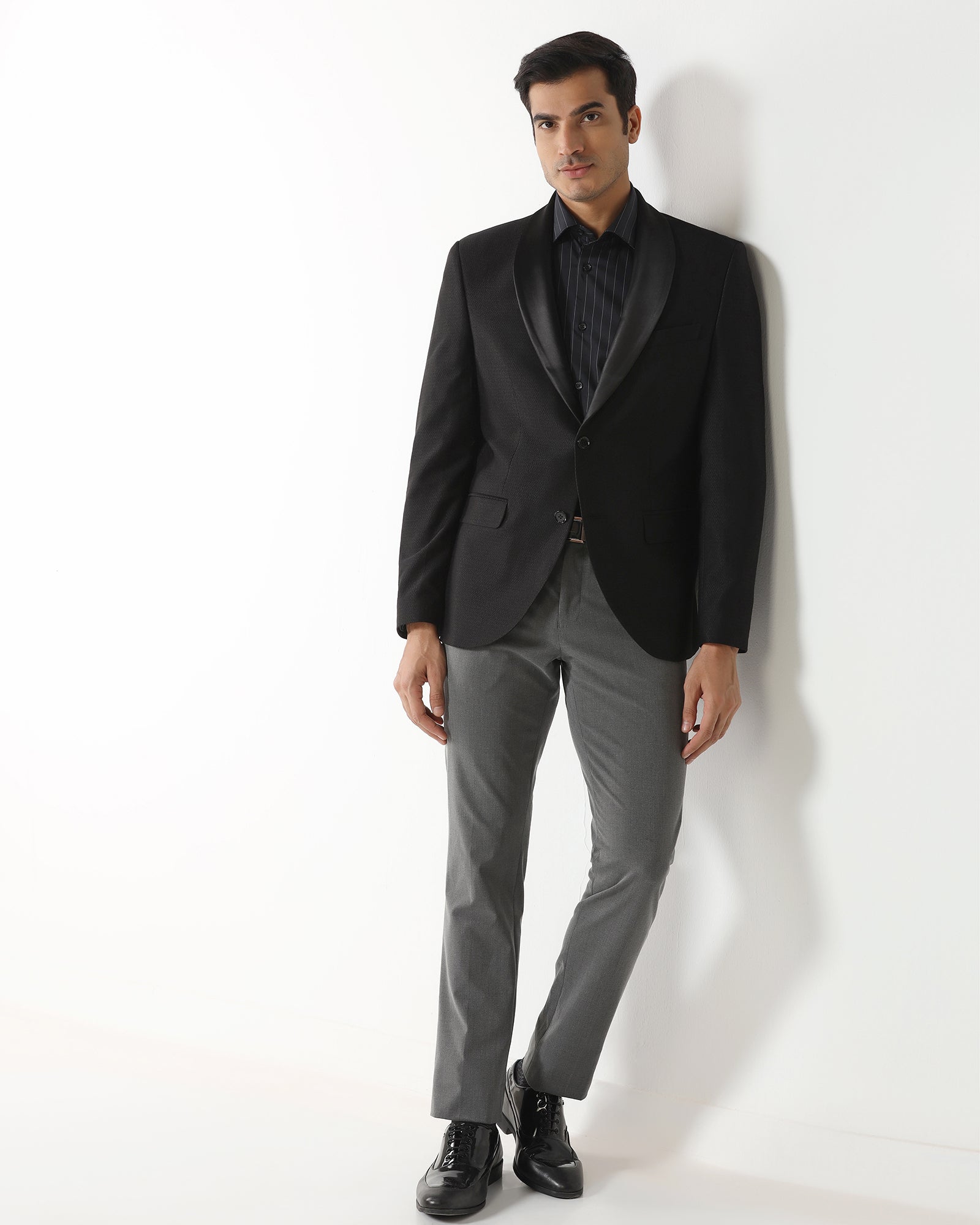 Black Textured Blazer - Proots