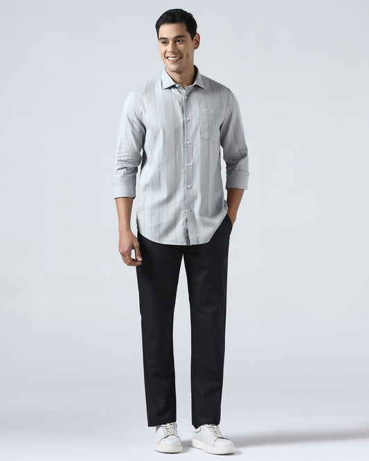 Black Textured Khakis - Oak